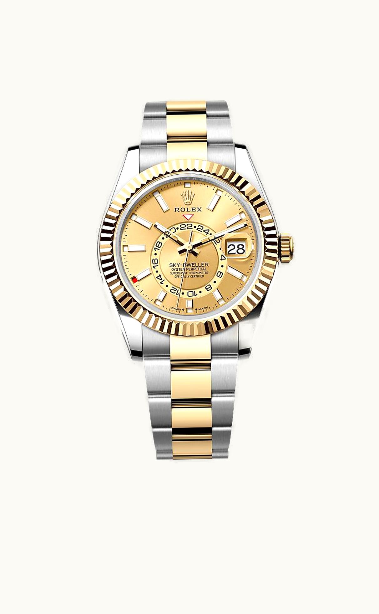 Rolex Sky-Dweller Stainless Steel - Yellow Gold / Champagne / Oyster