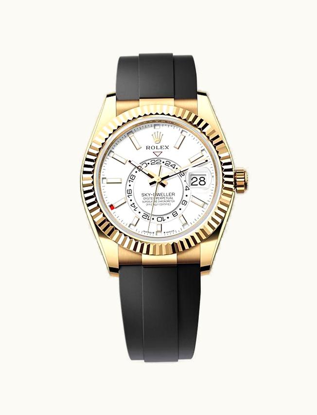 Rolex Sky-Dweller Yellow Gold / White / OysterFlex