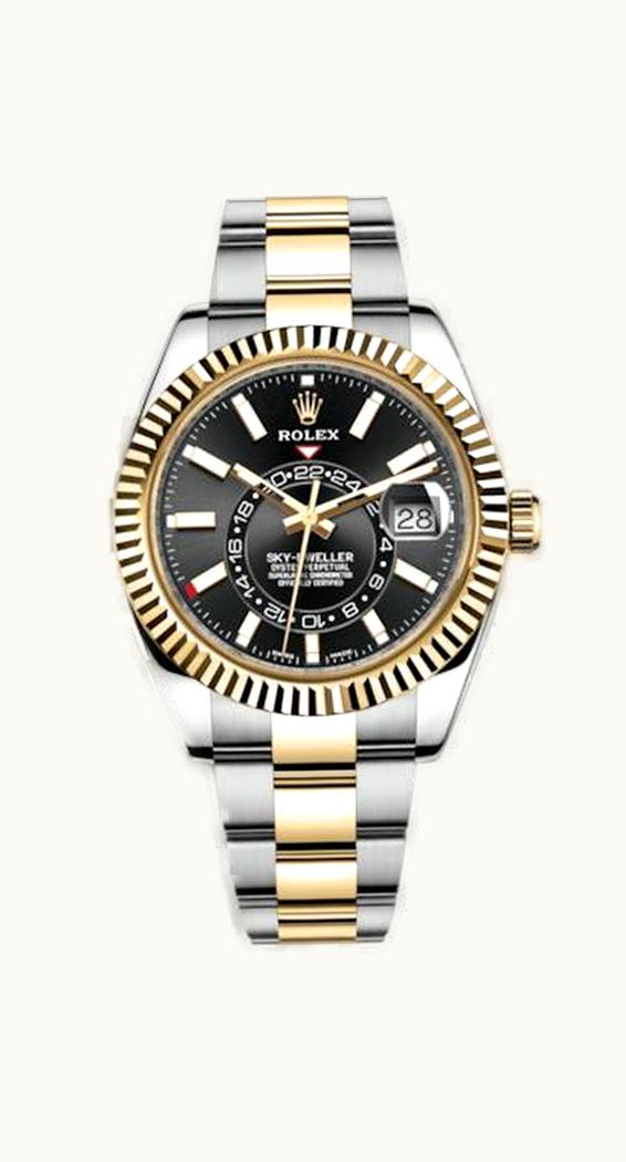 Rolex Sky-Dweller Stainless Steel / Yellow Gold / Black