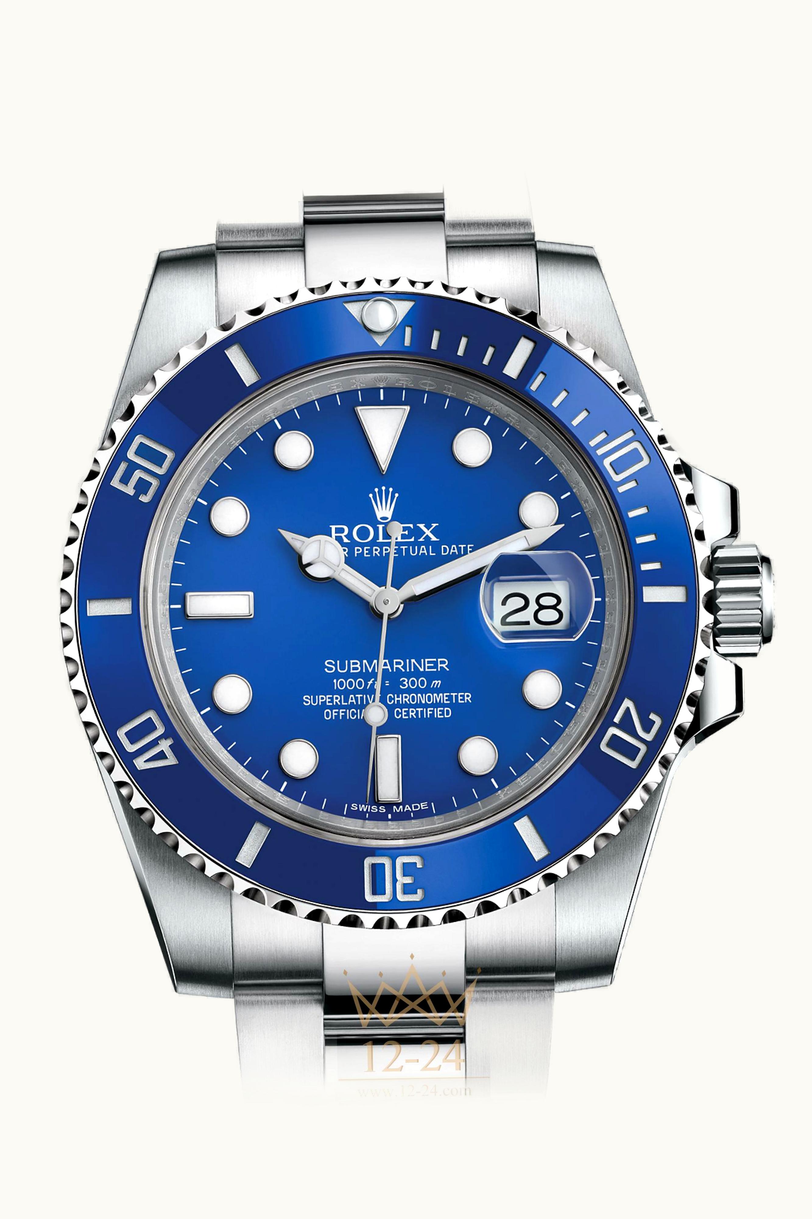 Rolex Submariner Date White Gold / Blue - Diamond