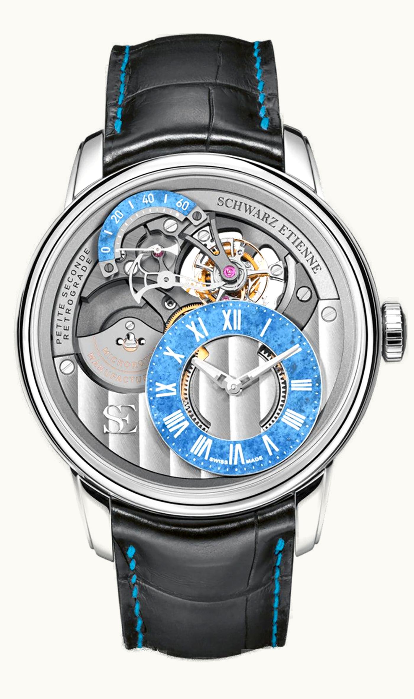 Schwarz Etienne La Chaux-de-Fonds Petite Seconde Rétrograde Tourbillon White Gold / Turquoise Lapis Lazuli