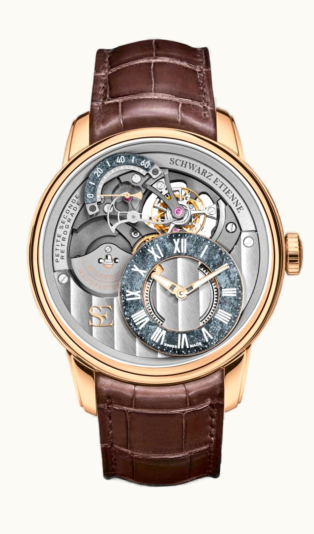 Schwarz Etienne La Chaux-de-Fonds Petite Seconde Rétrograde Tourbillon Red Gold / Hermatite Specularite