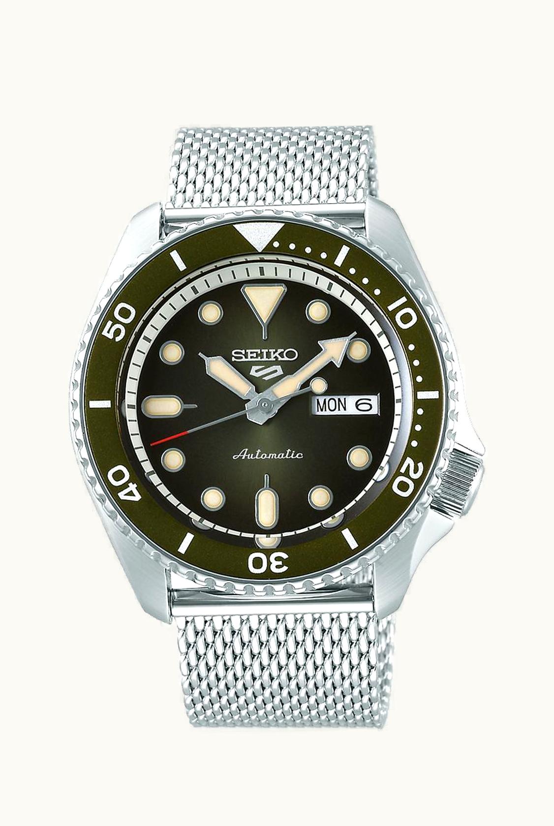 Seiko 5 Sports Suits Style Stainless Steel / Green / Mesh