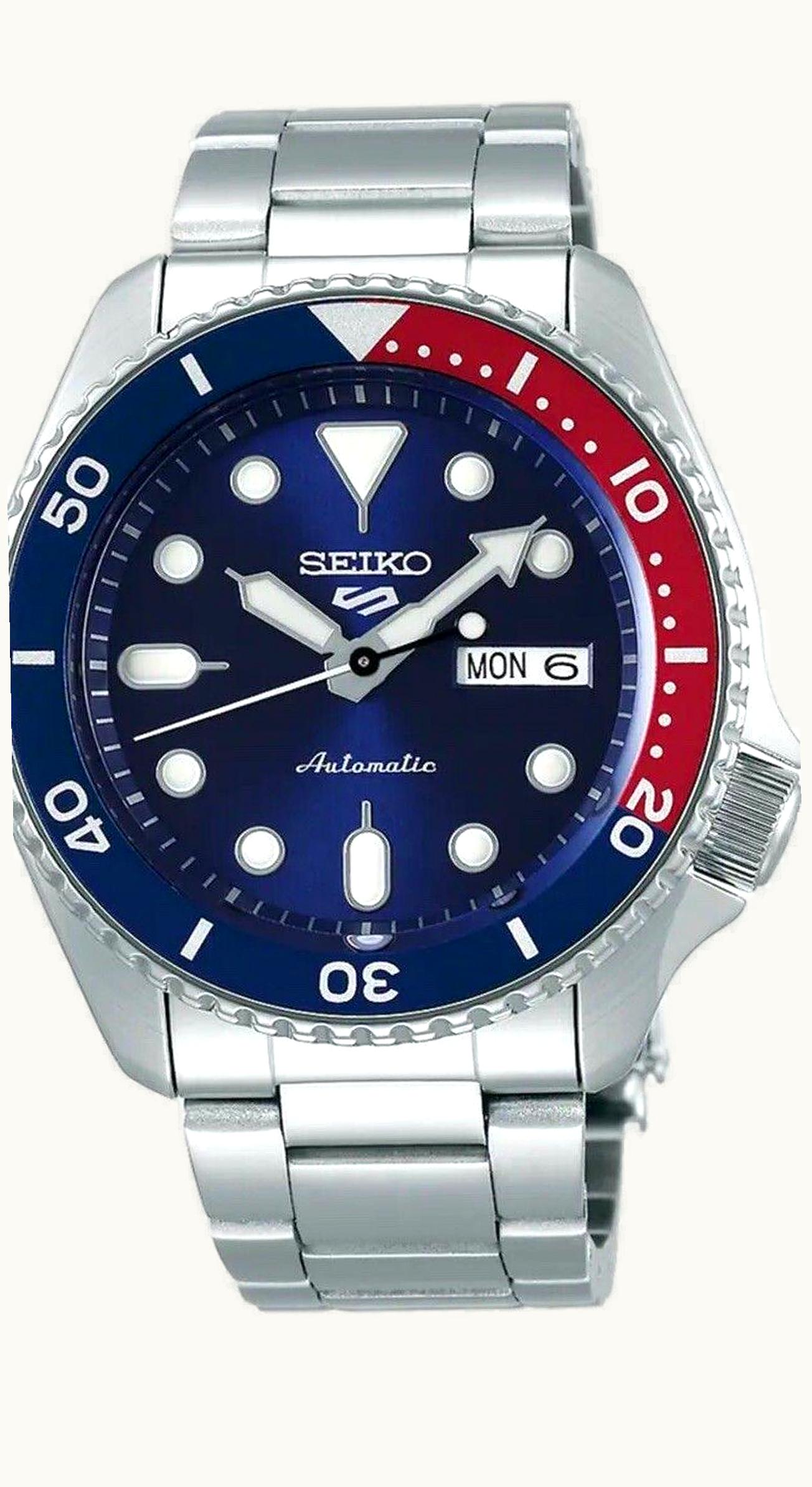Seiko 5 Sports Sports Style Stainless Steel / Pepsi / Bracelet
