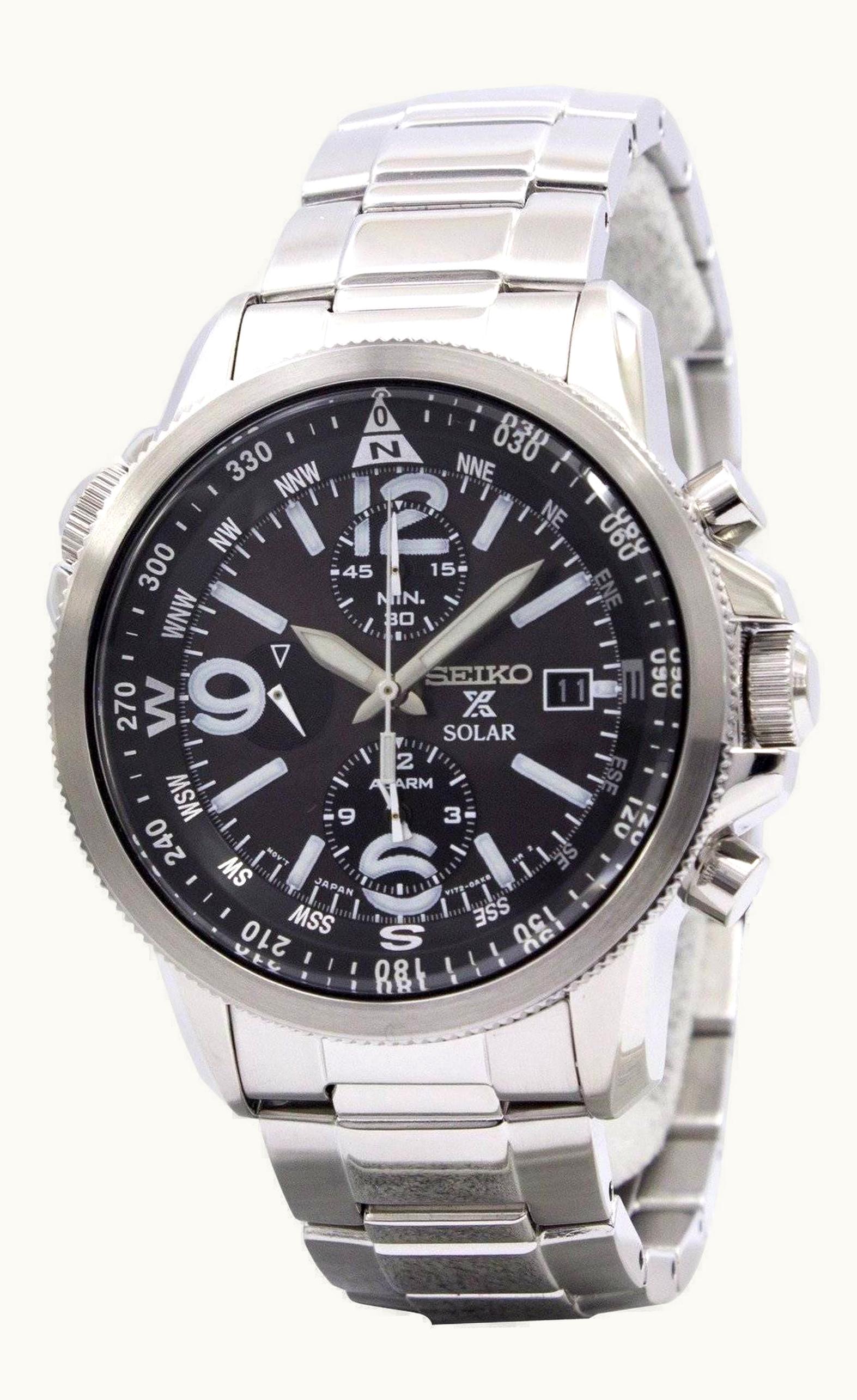 Seiko Prospex Land SSC075P1 Stainless Steel / Black / Bracelet