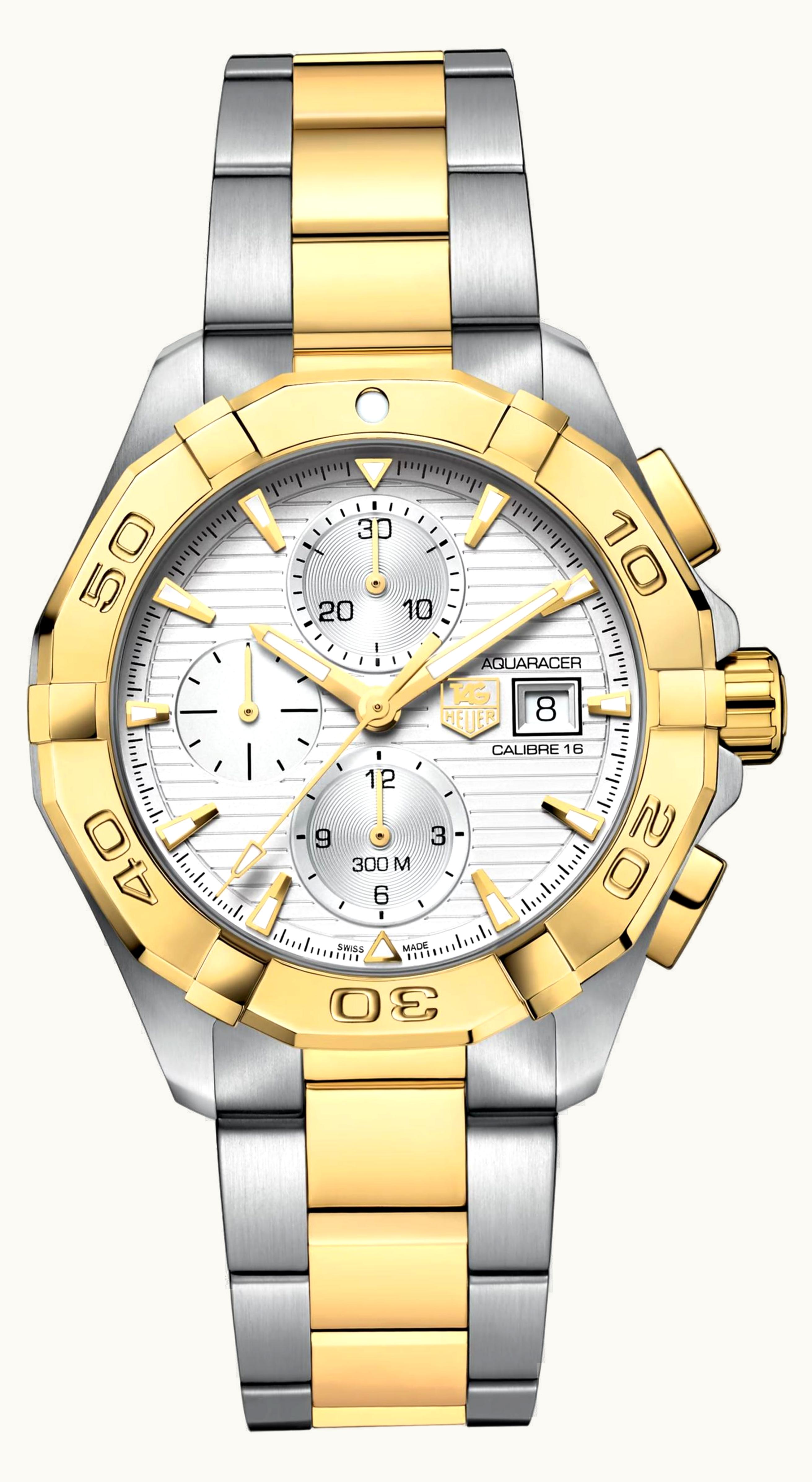 TAG Heuer Aquaracer 300M Calibre 16 43 Stainless Steel / Yellow gold / Silver / Bracelet