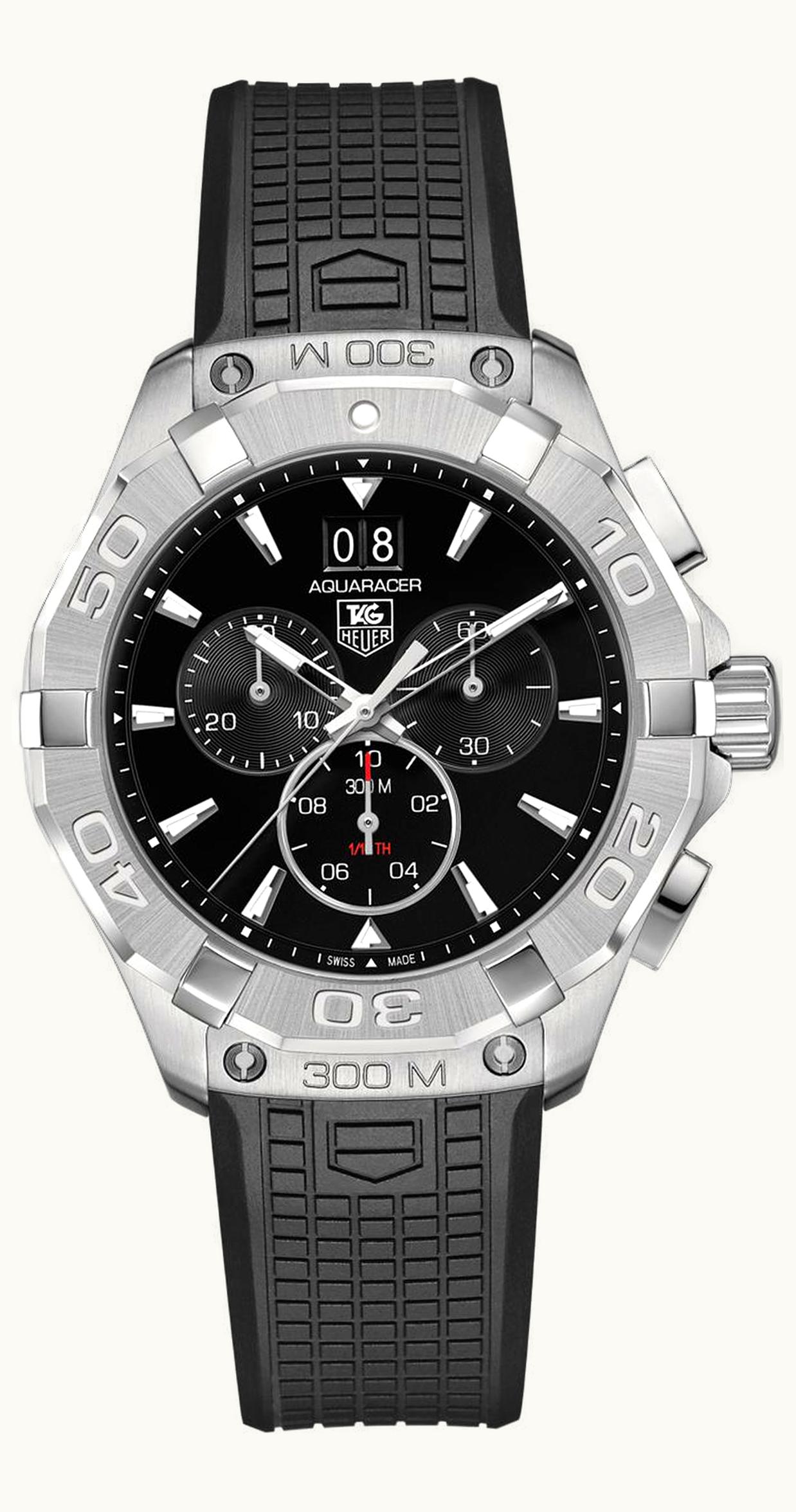 TAG Heuer Aquaracer 300M Quartz Chronograph 43 Stainless Steel / Black / Rubber
