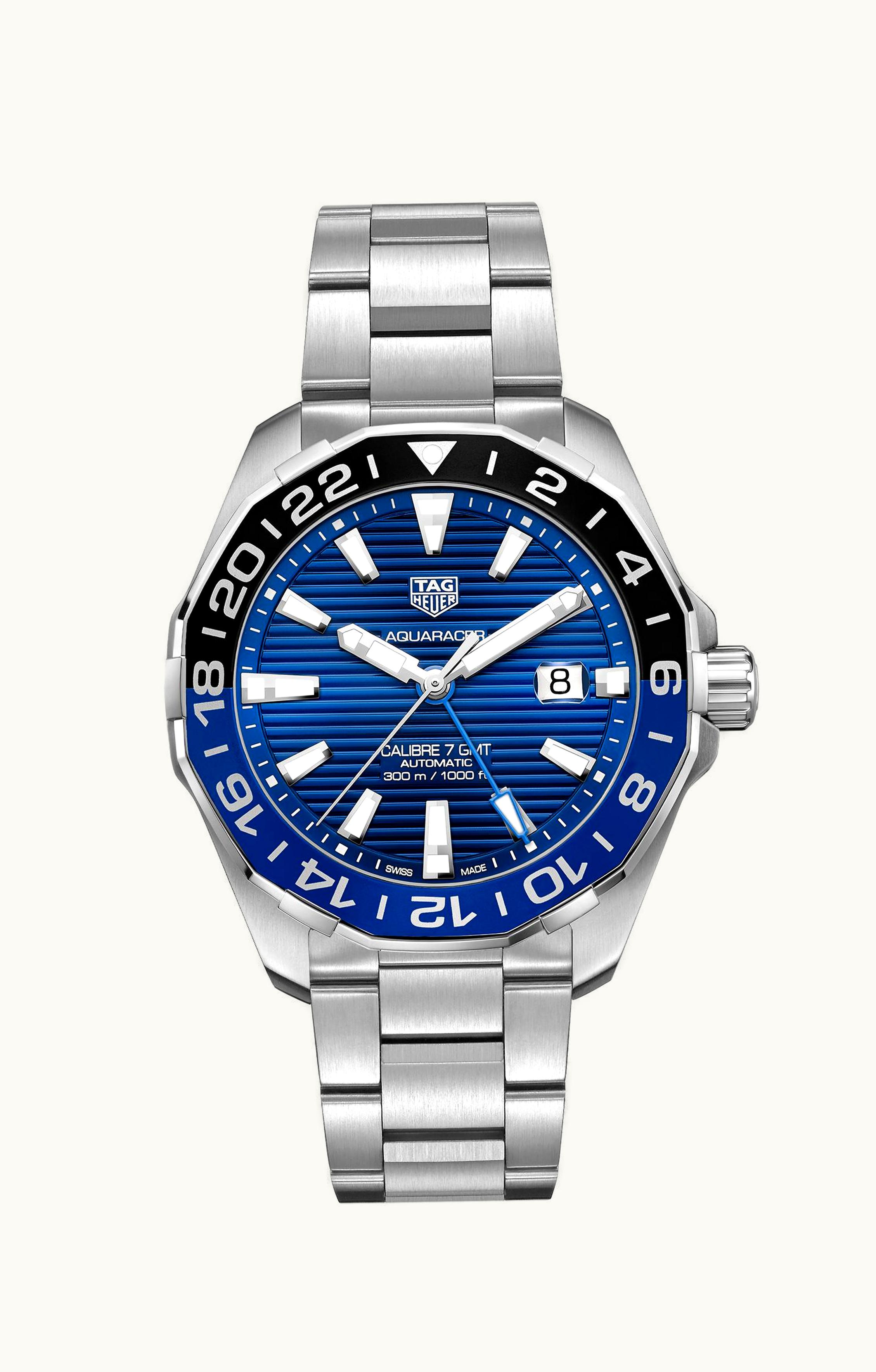 TAG Heuer Aquaracer 300M Calibre 7 GMT Stainless Steel / Blue / Bracelet