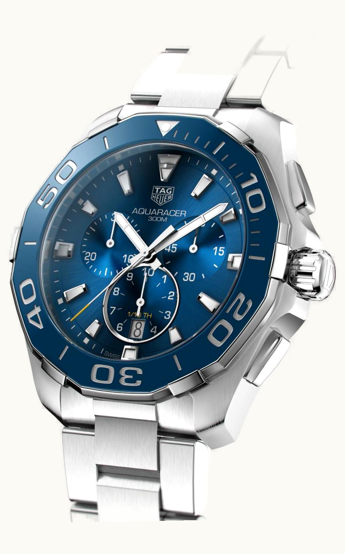 TAG Heuer Aquaracer 300M Quartz Chronograph 43 Stainless Steel / Blue / Bracelet