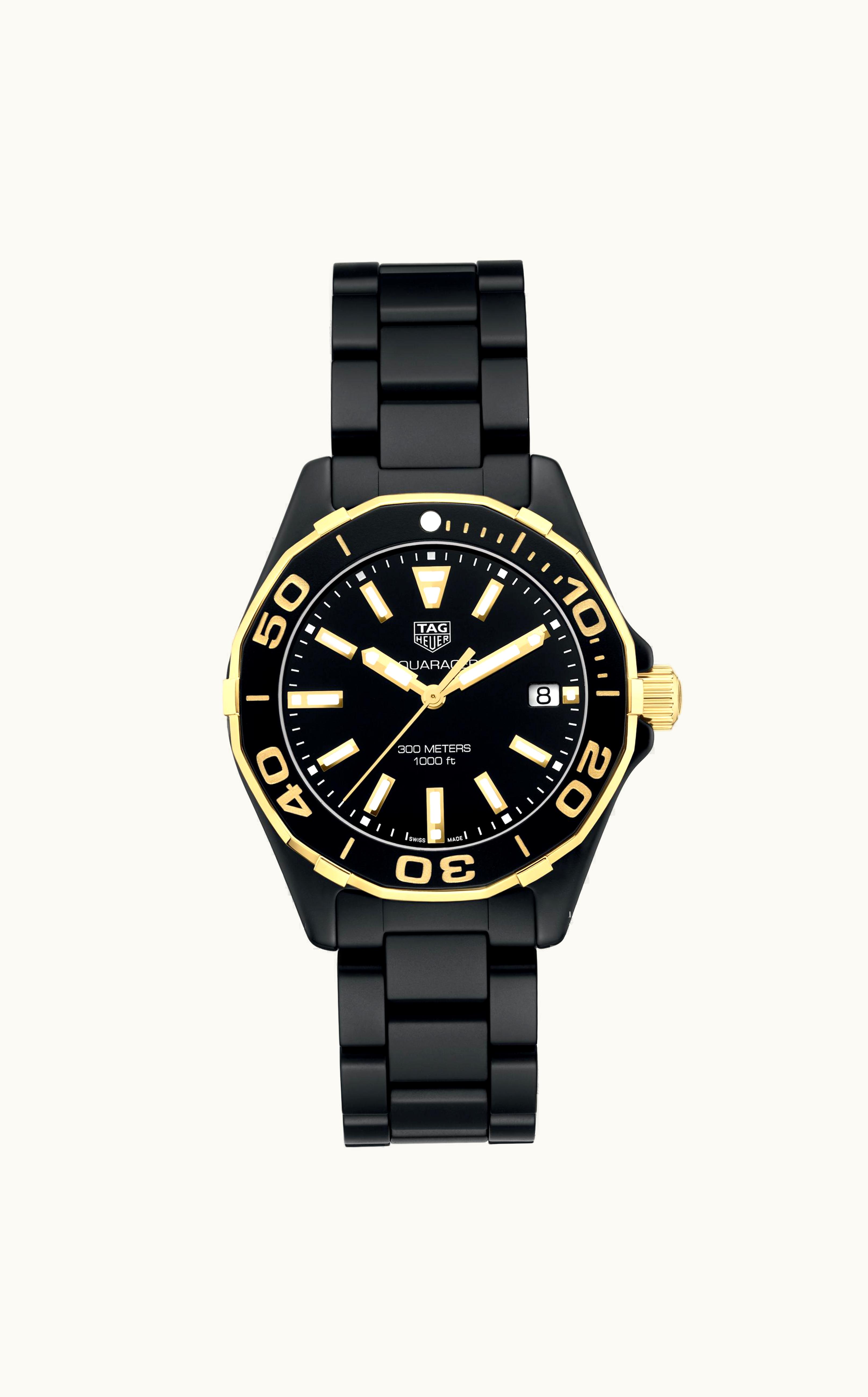 TAG Heuer Aquaracer 300M Quartz 35 Ceramic / Yellow Gold / Black / Bracelet