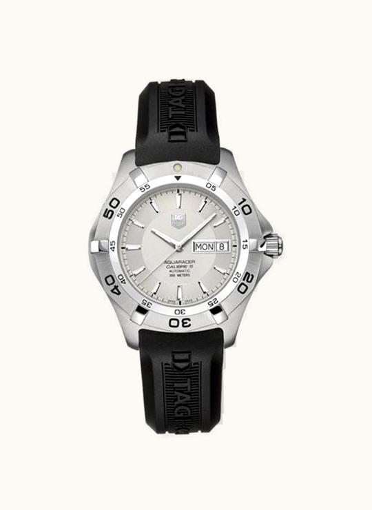 TAG Heuer Aquaracer 300M Calibre 5 Day-Date 41 Stainless Steel / Silver / Rubber