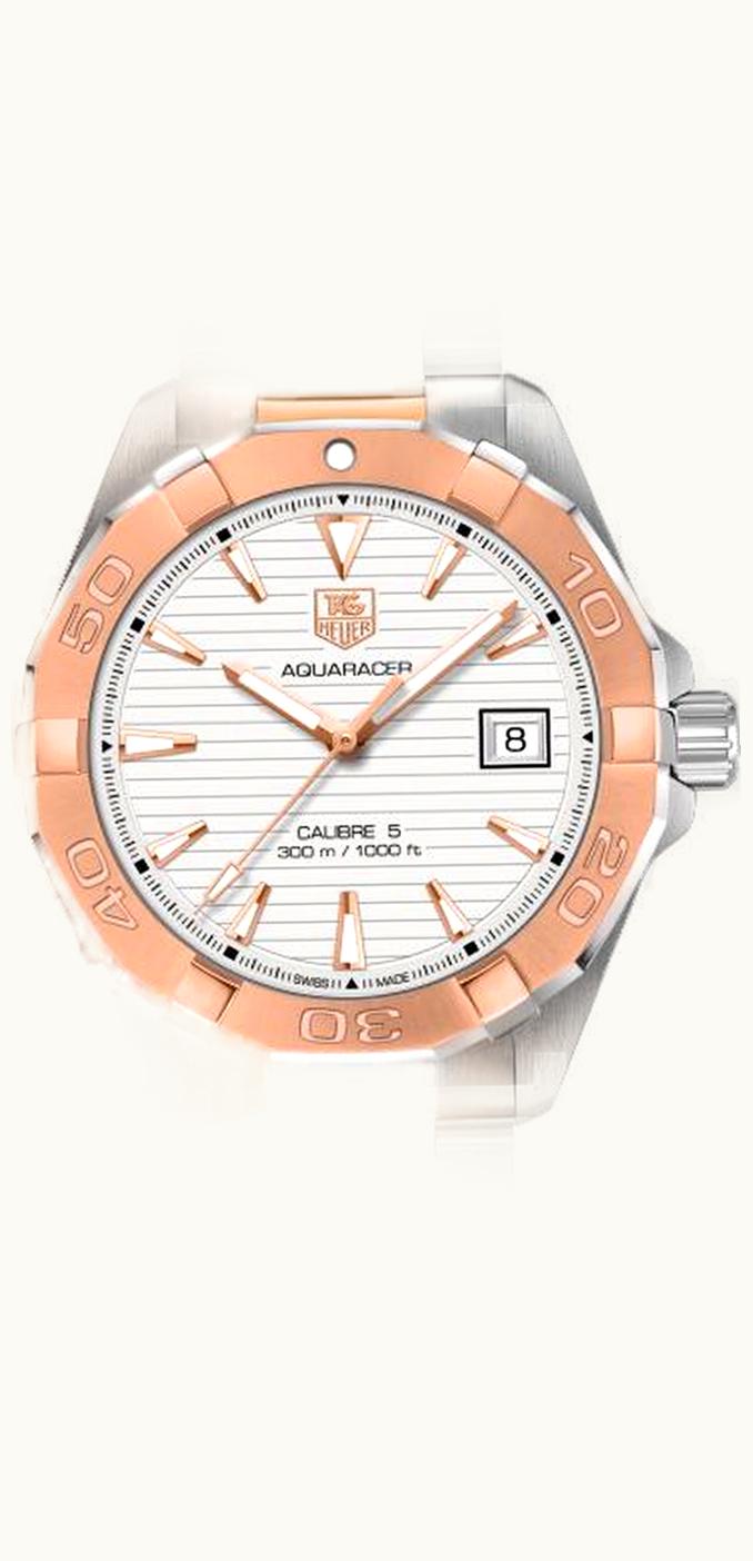 TAG Heuer Aquaracer 300M Calibre 5 40.5 Stainless Steel / Rose Gold / Silver / Bracelet
