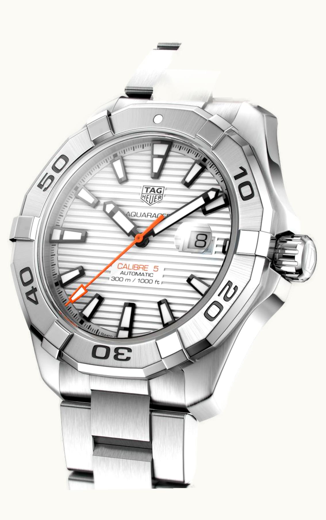 TAG Heuer Aquracer 300M Calibre 5 43 Stainless Steel / White / Bracelet
