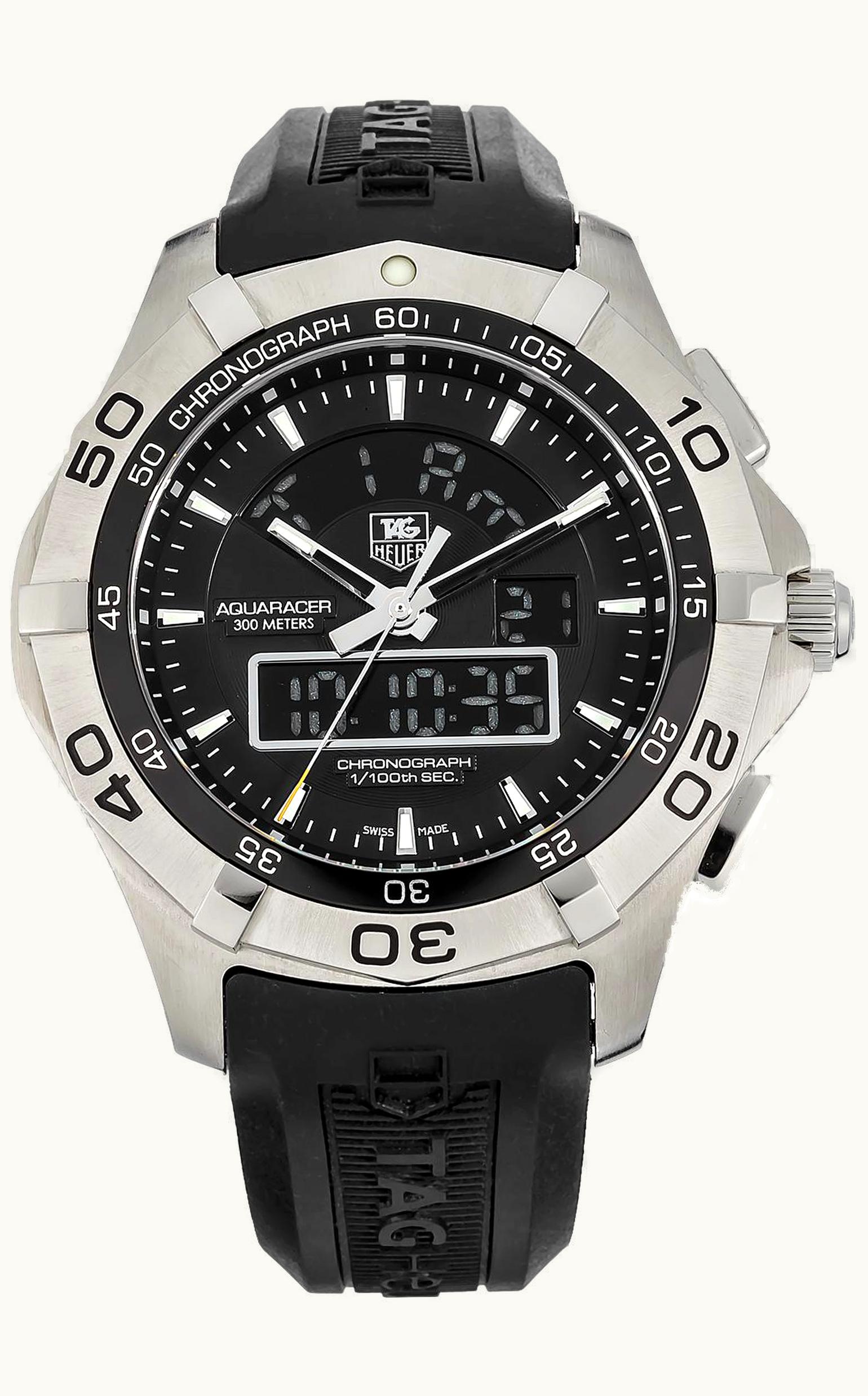 TAG Heuer Aquaracer 300M Chronotimer 43 Stainless Steel / Black / Rubber