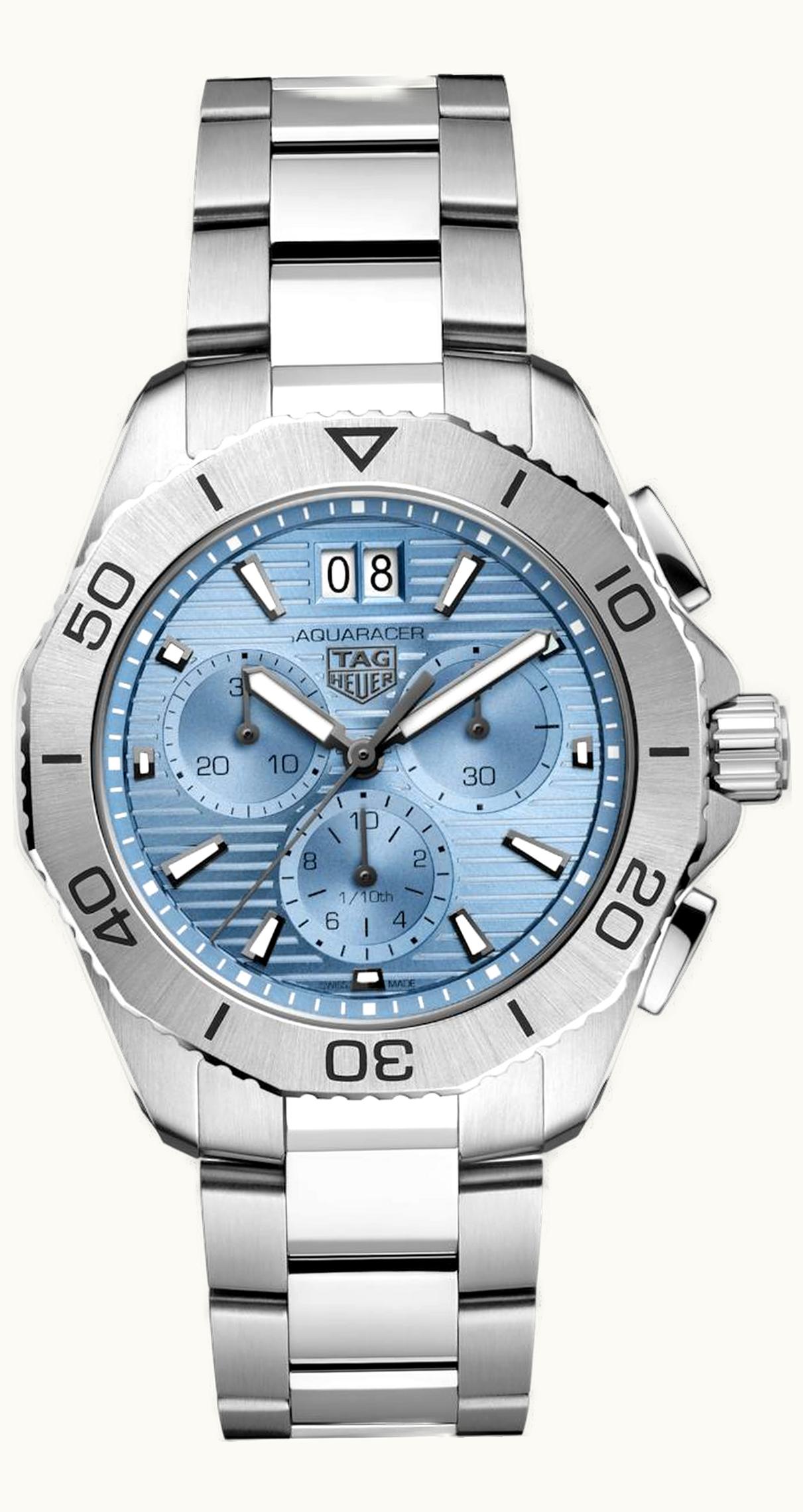 TAG Heuer Aquaracer Professional 200 Quartz Chronograph Big Date Stainless Steel / Ice Blue