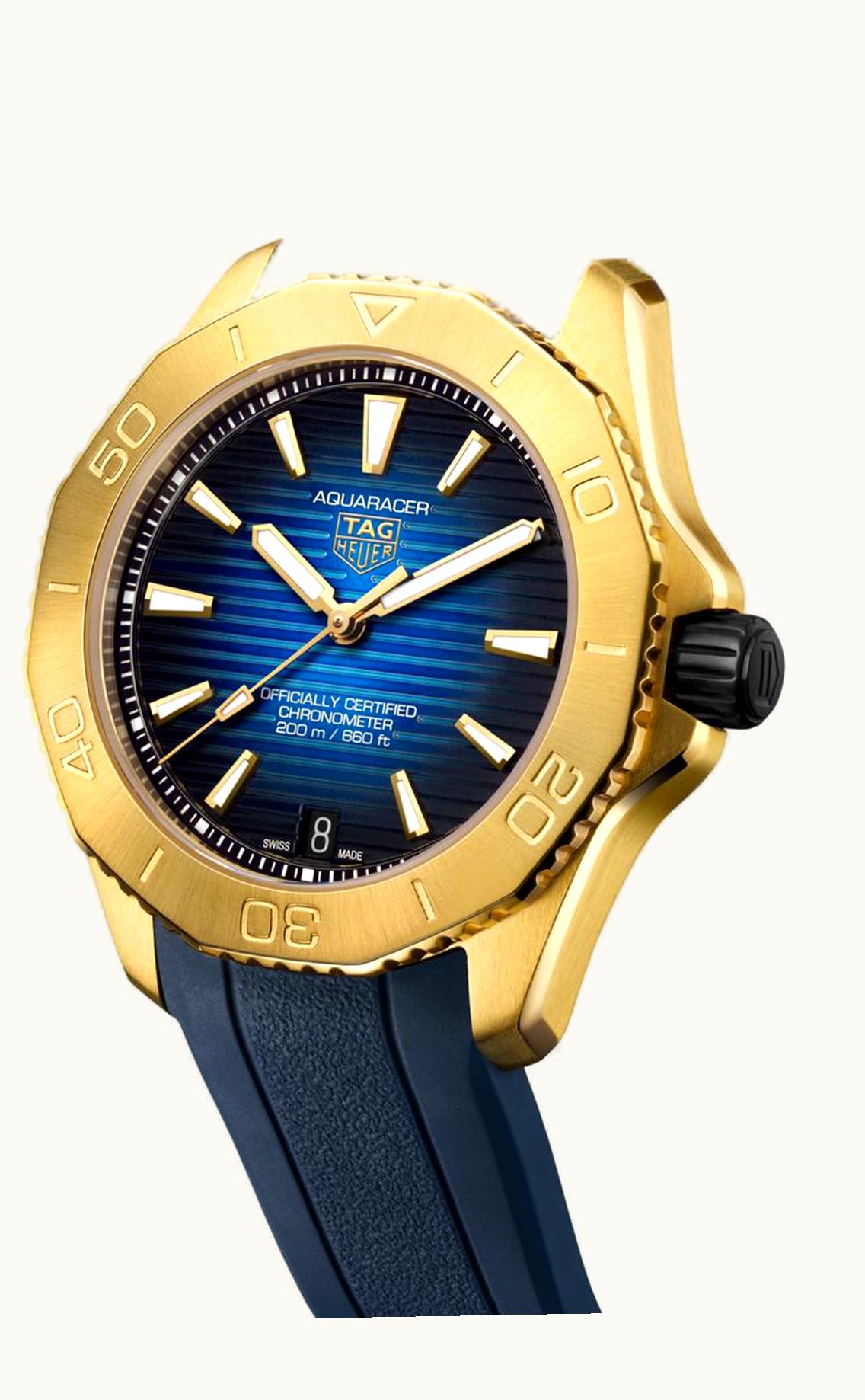 TAG Heuer Aquaracer Professional 200 40 Automatic Yellow Gold - Titanium / Blue / Rubber