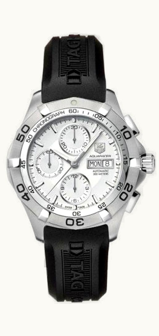 TAG Heuer Aquaracer 300M Calibre 16 Day-Date 43 Stainless Steel / Silver / Rubber