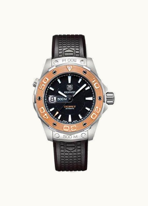 TAG Heuer Aquaracer 500M Calibre 5 43 Stainless Steel / Rose Gold / Black / Rubber