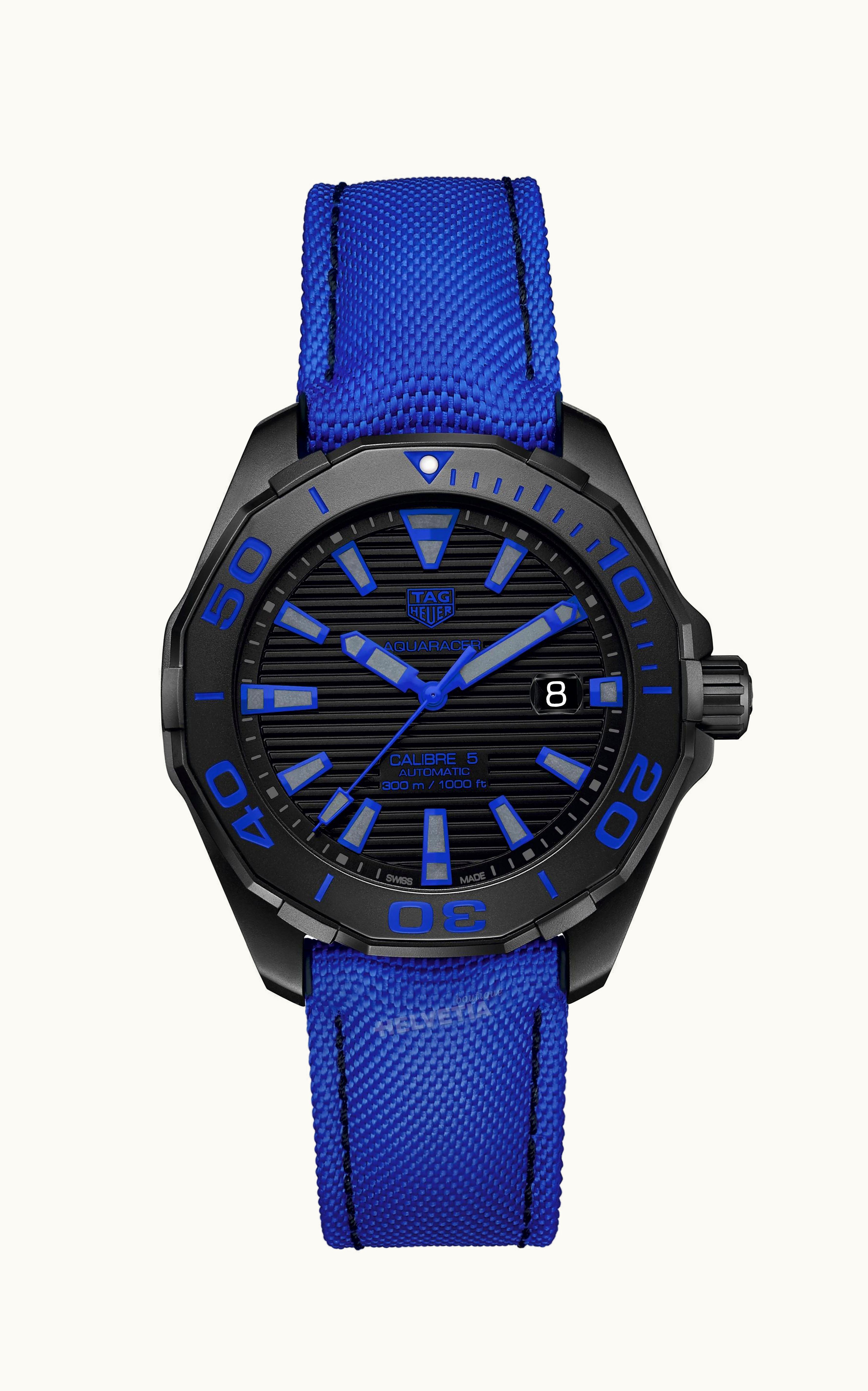 TAG Heuer Aquaracer 300M Calibre 5 41 Titanium PVD / Black - Blue / Nylon
