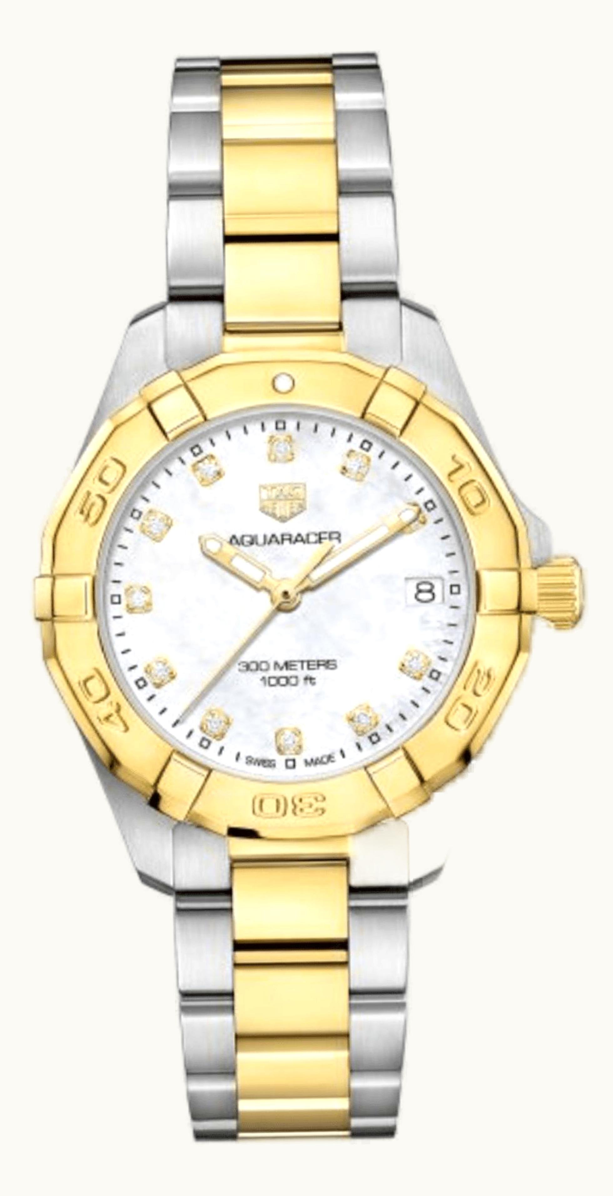 TAG Heuer Aquaracer 300M Quartz 32 Stainless Steel / Yellow Gold / Diamond / MOP / Bracelet