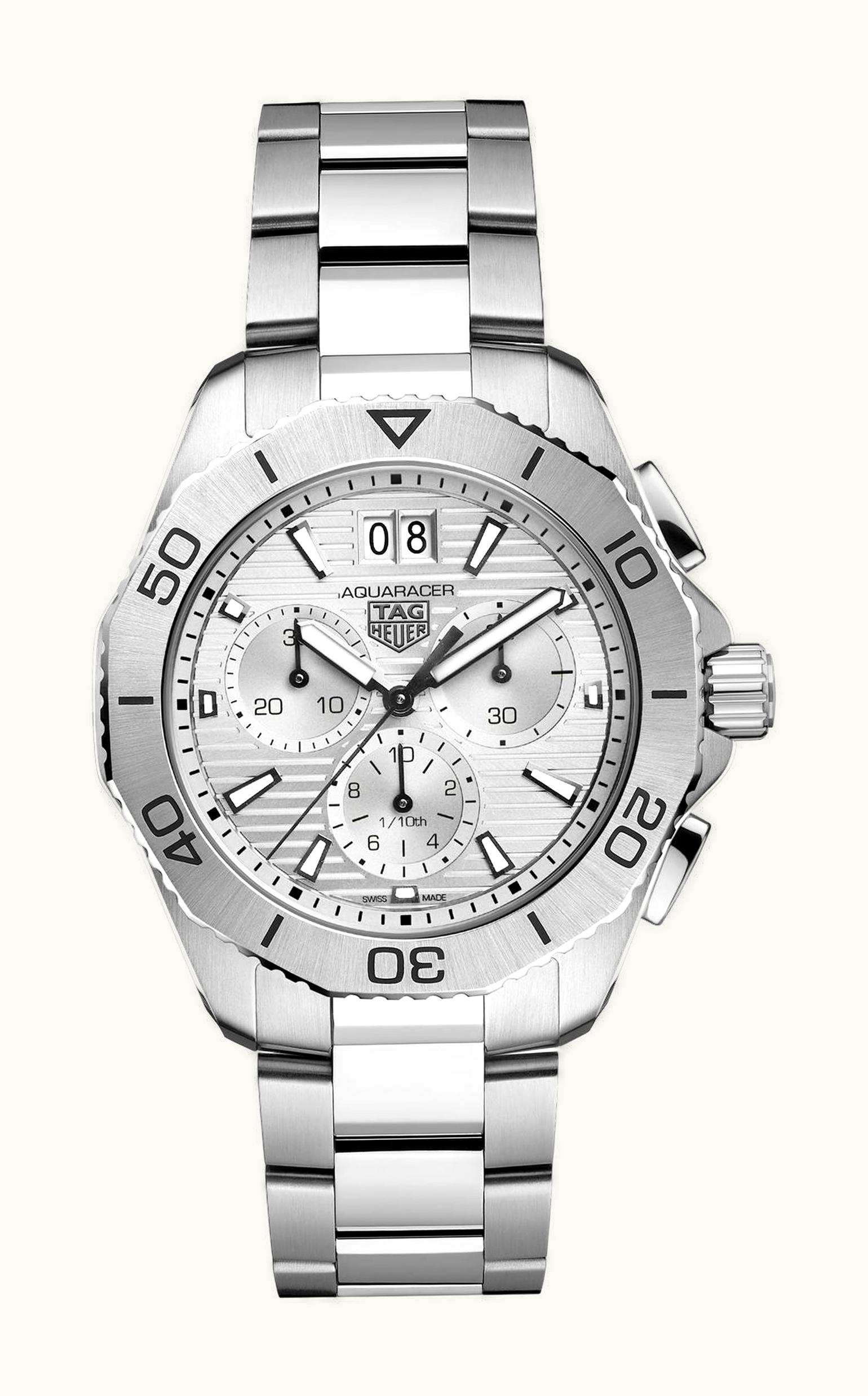 TAG Heuer Aquaracer Professional 200 Quartz Chronograph Big Date Stainless Steel / Silver