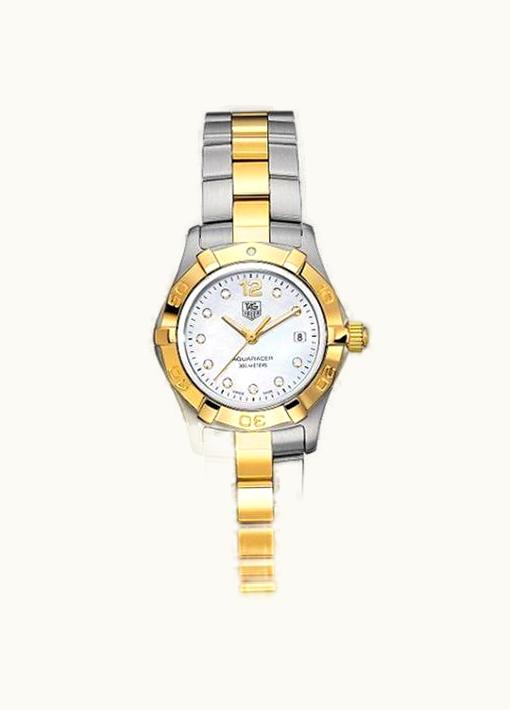 TAG Heuer Aquaracer 300M Quartz 27 Stainless Steel / Yellow Gold / MOP - Diamond / Bracelet