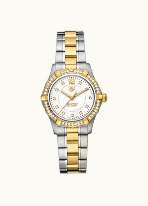 TAG Heuer Aquaracer 300M Quartz 32 Stainless Steel / Yellow Gold / Diamond / MOP - Diamond / Bracelet