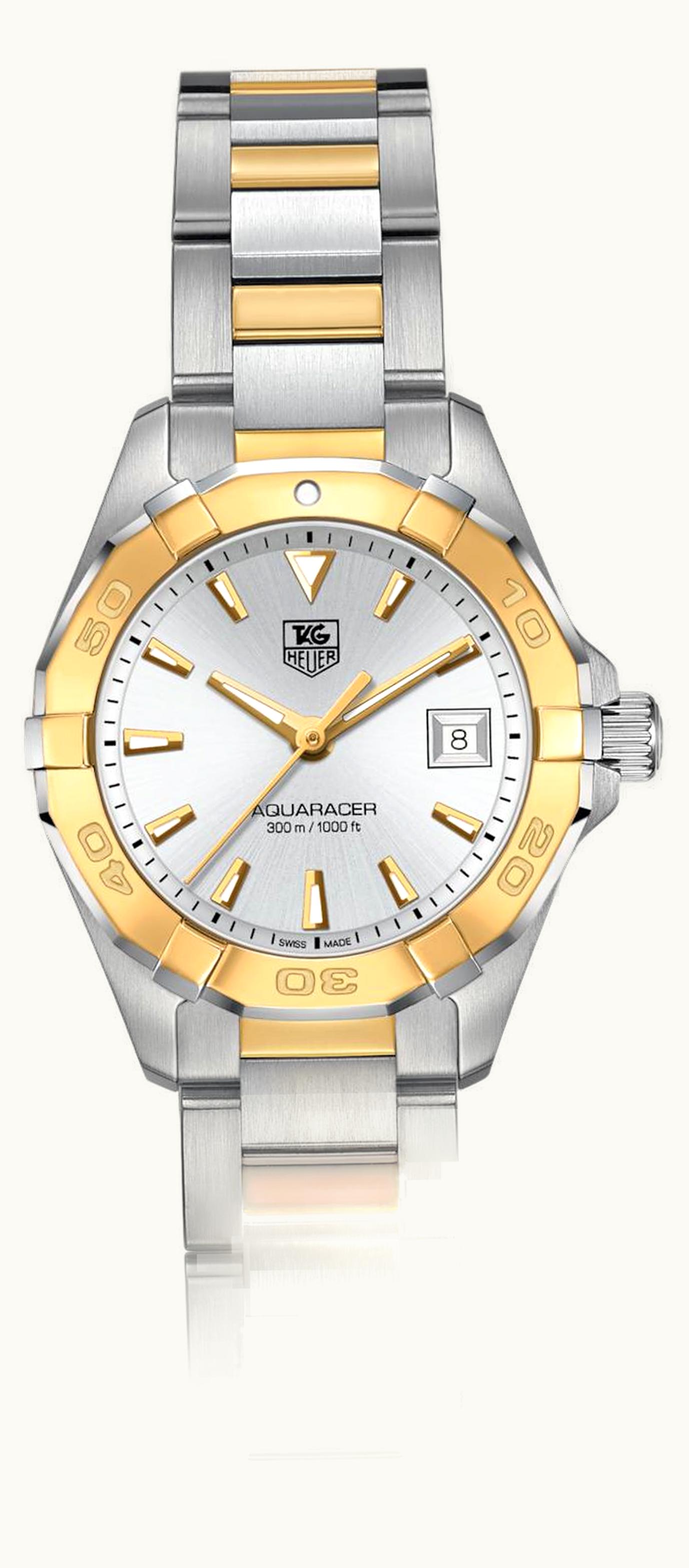 TAG Heuer Aquaracer 300M Quartz 27 Stainless Steel / Yellow Gold / Silver / Bracelet