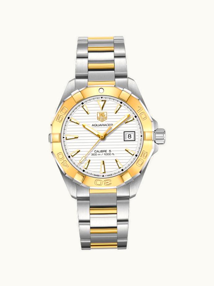 TAG Heuer Aquaracer 300M Calibre 5 40.5 Stainless Steel / Yellow Gold / Silver / Bracelet