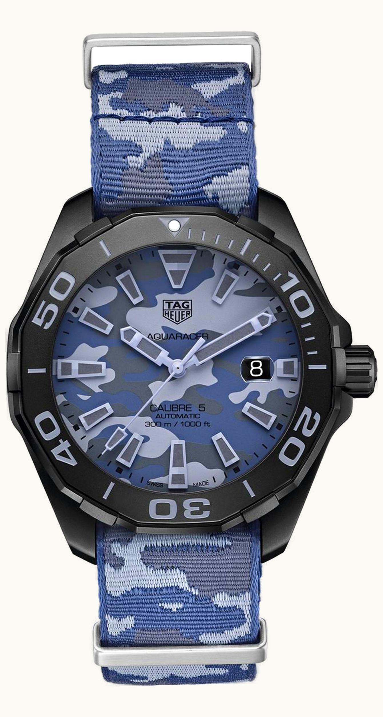 TAG Heuer Aquaracer 300M Calibre 5 43 Titanium PVD / Arctic Camo / NATO