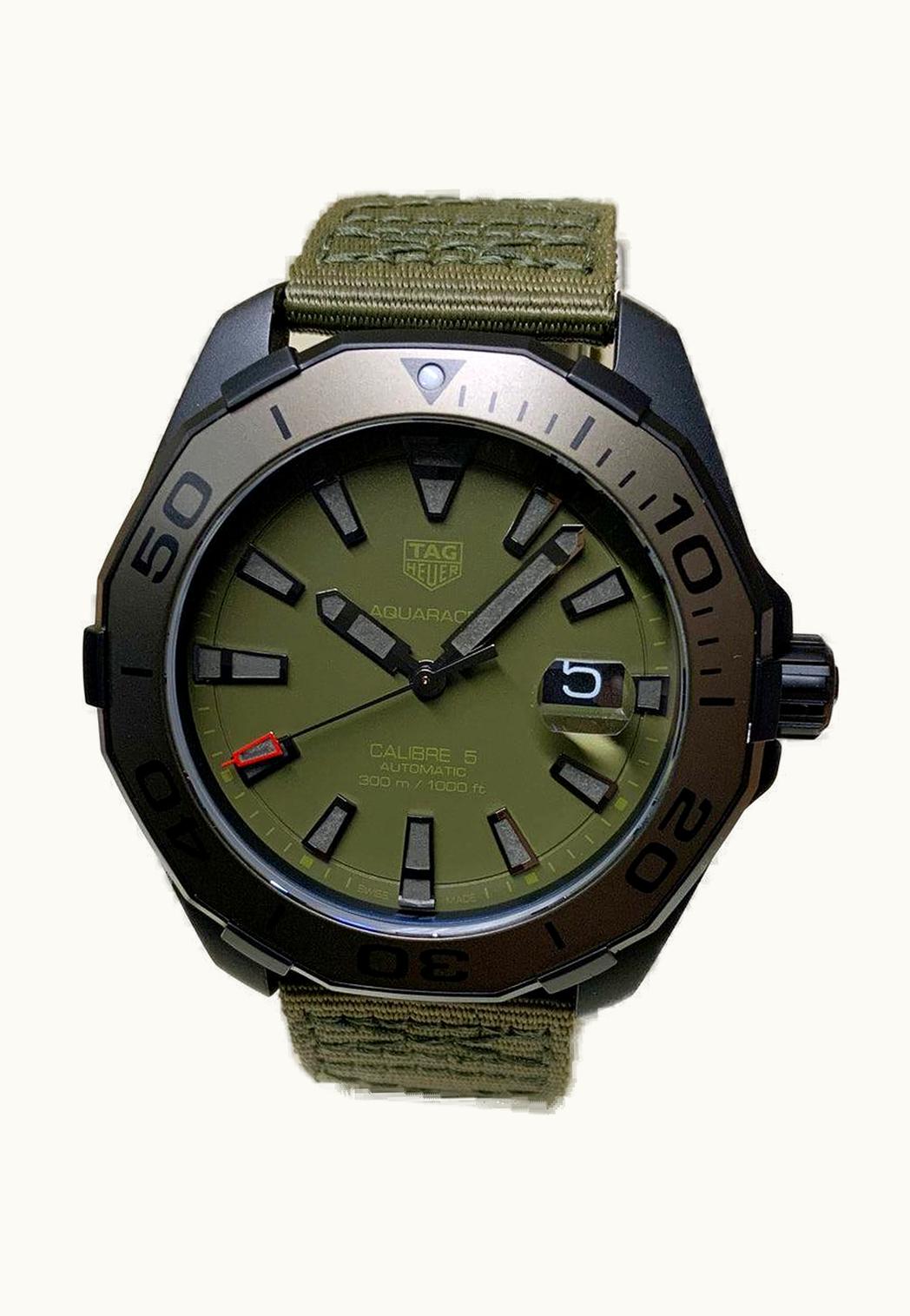 TAG Heuer Aquaracer 300M Calibre 5 43 Titanium PVD / Khaki / NATO