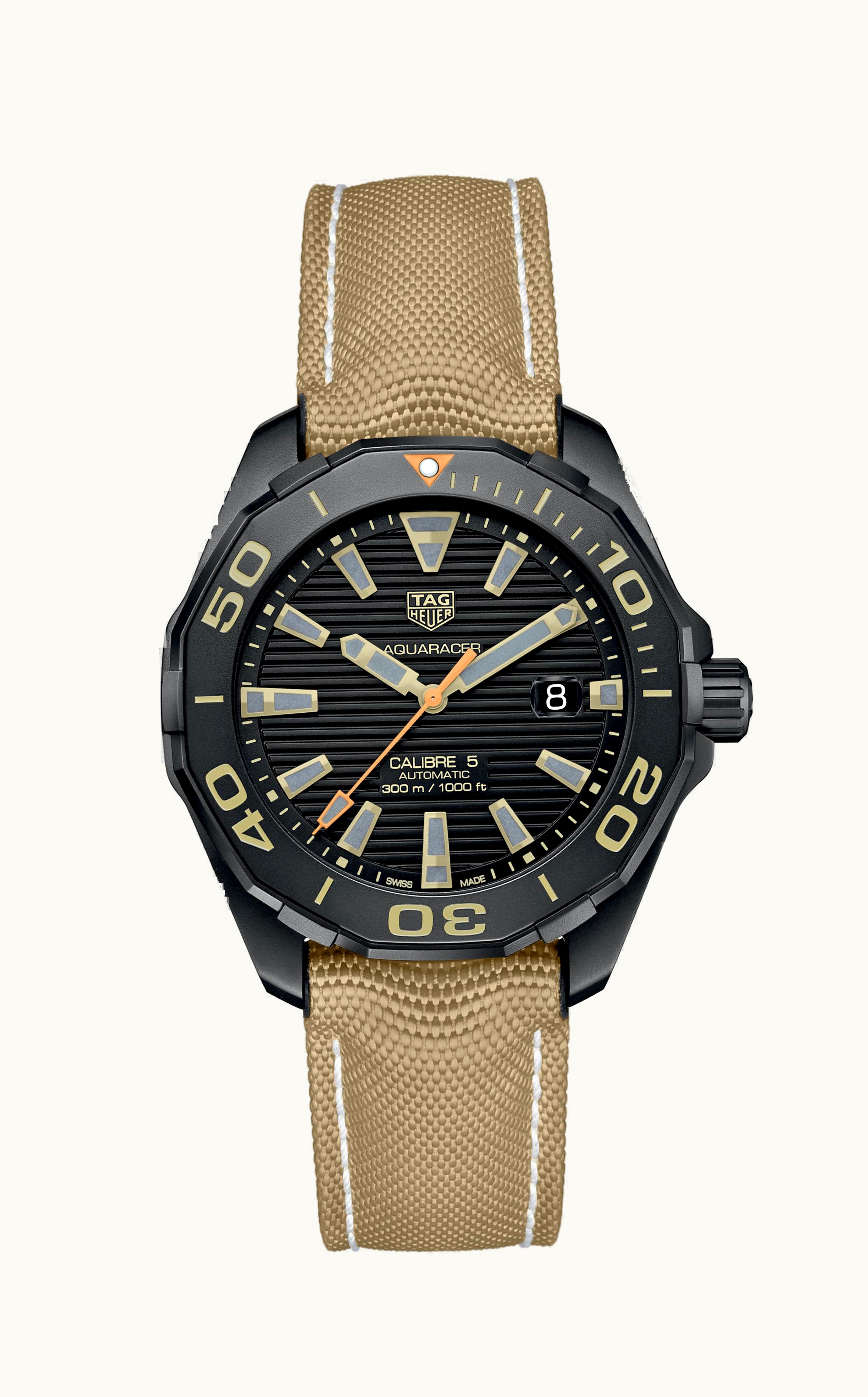TAG Heuer Aquaracer 300M Calibre 5 41 Titanium PVD / Black - Sand / Nylon