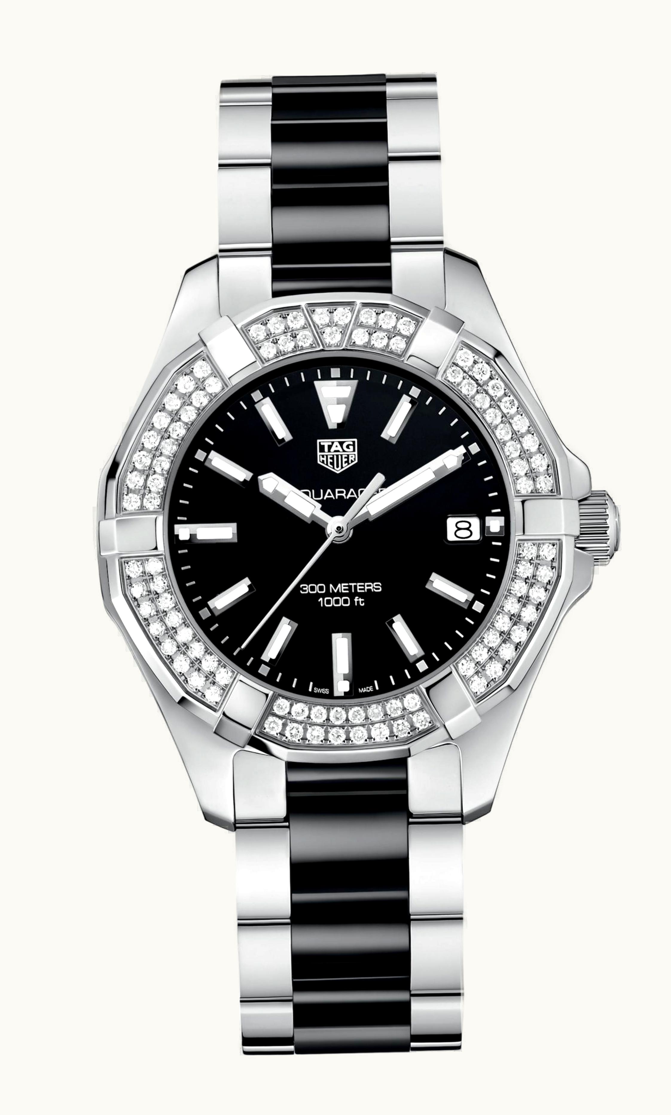 TAG Heuer Aquaracer 300M Quartz 35 Stainless Steel / Diamond / Black / Bracelet