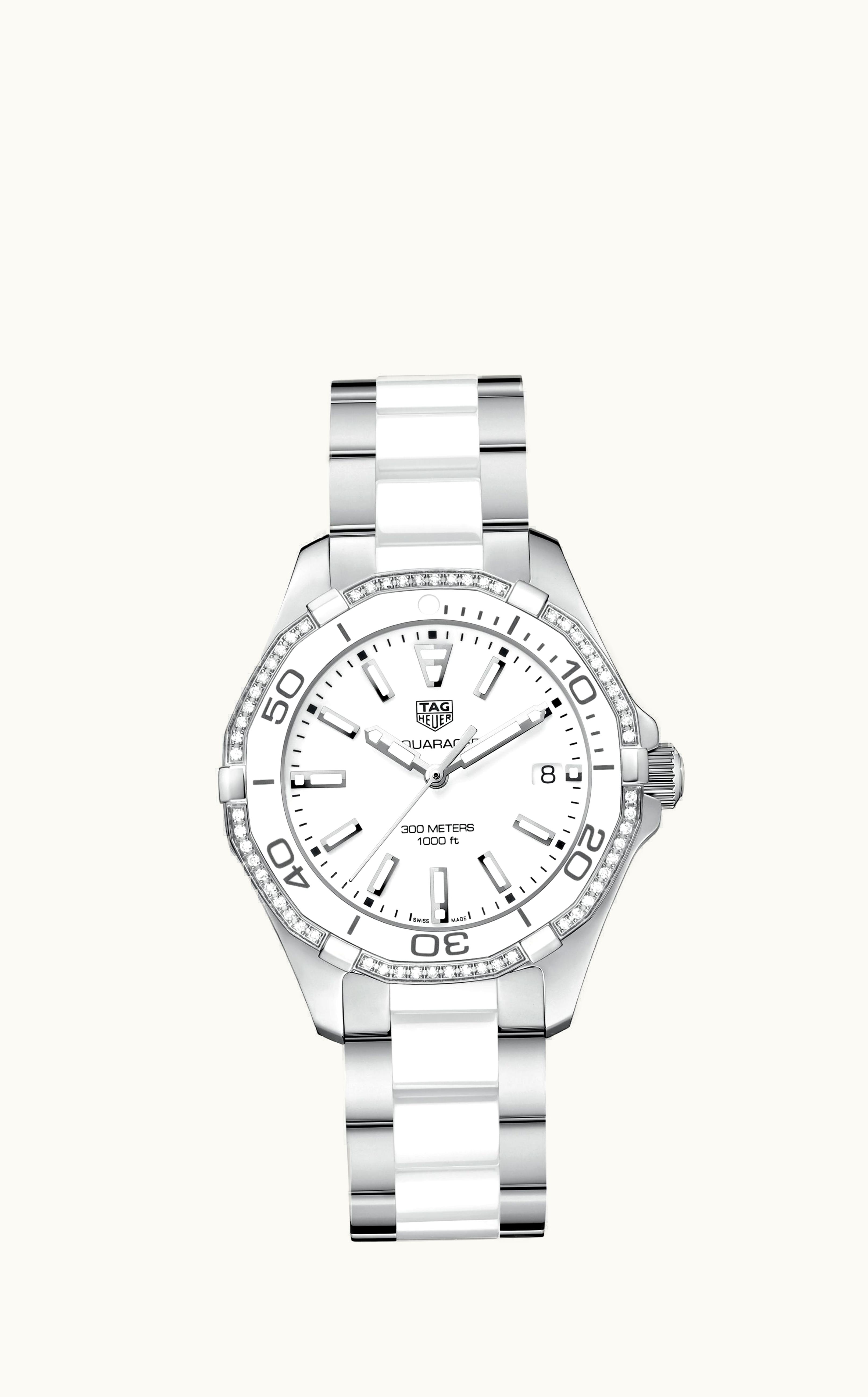 TAG Heuer Aquaracer 300M Quartz 35 Stainless Steel / Diamond / White / Bracelet