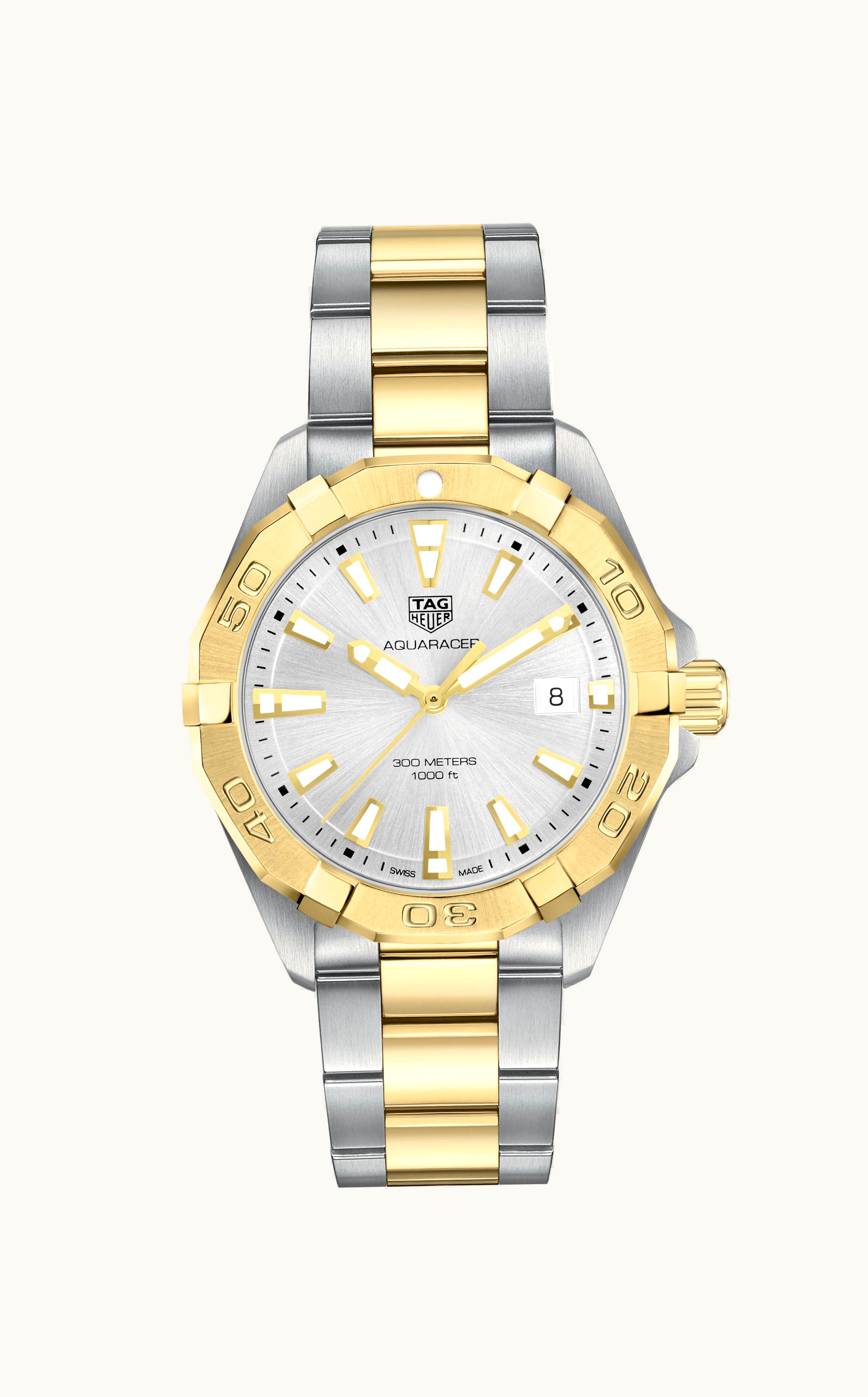 TAG Heuer Aquaracer 300M Quartz 41 Stainless Steel / Yellow Gold / Silver / Bracelet