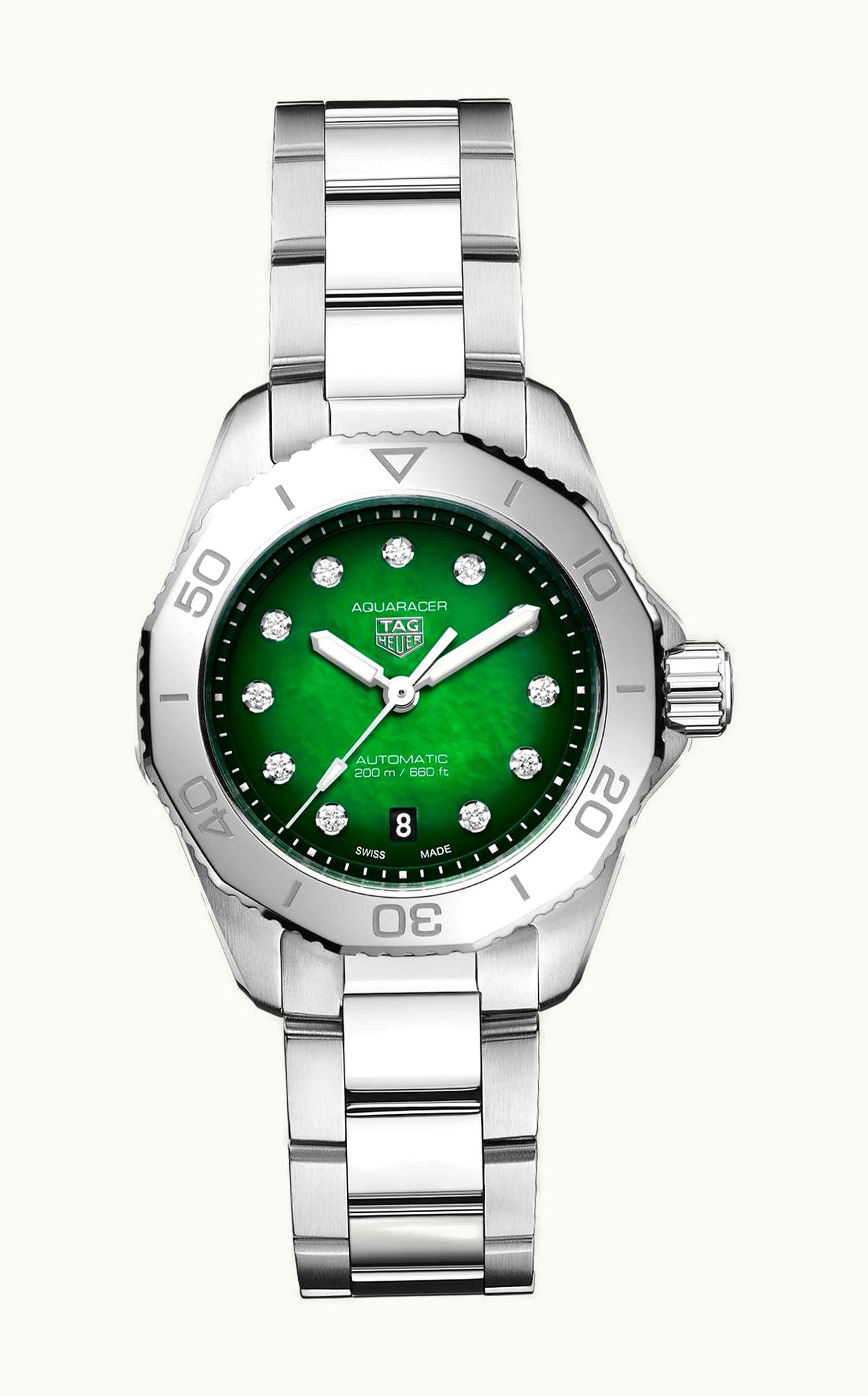 TAG Heuer Aquaracer Professional 200 Automatic 30 Stainless Steel / Green MOP