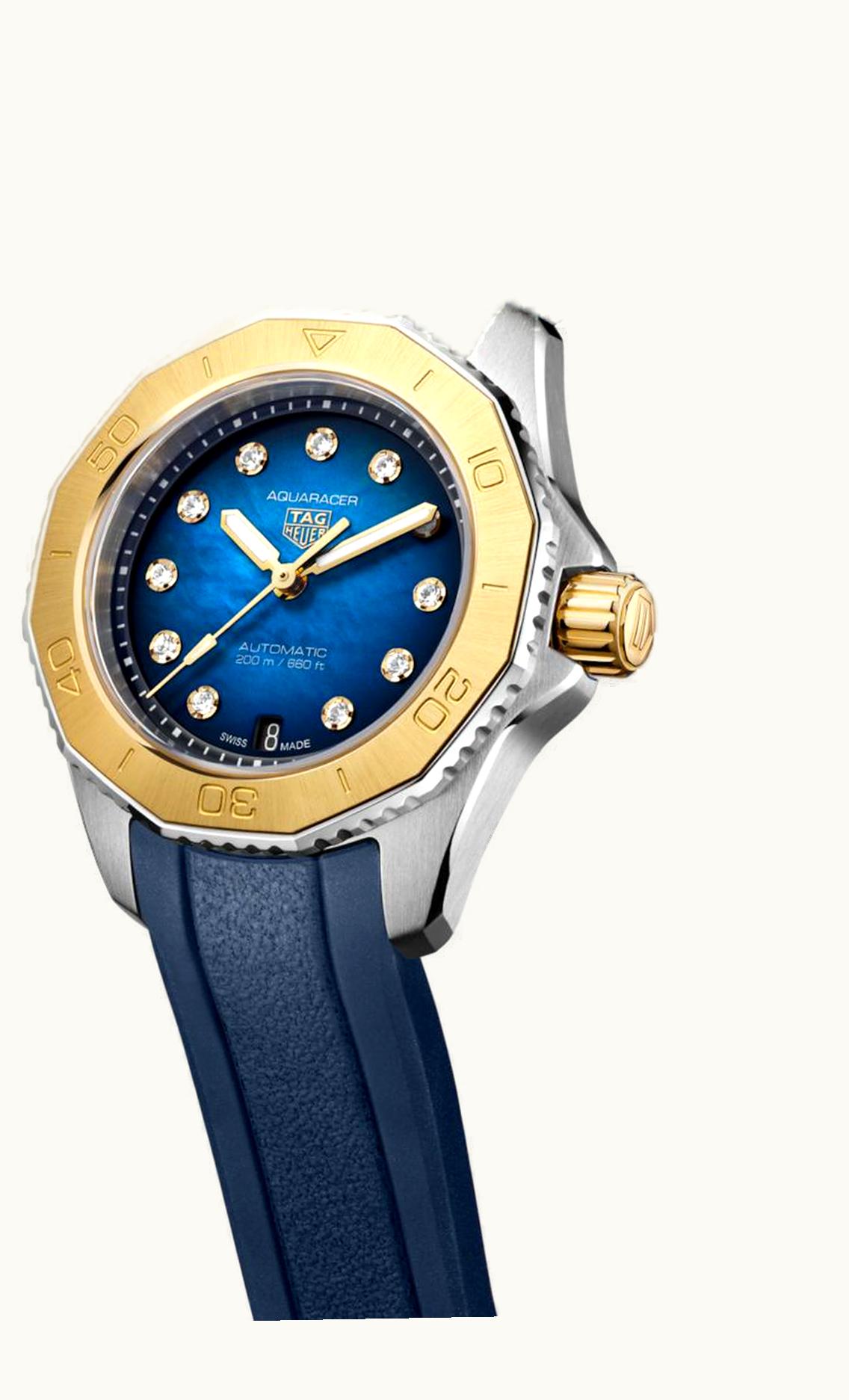 TAG Heuer Aquaracer Professional 200 Automatic 30 Stainless Steel - Yellow Gold / Blue / Rubber