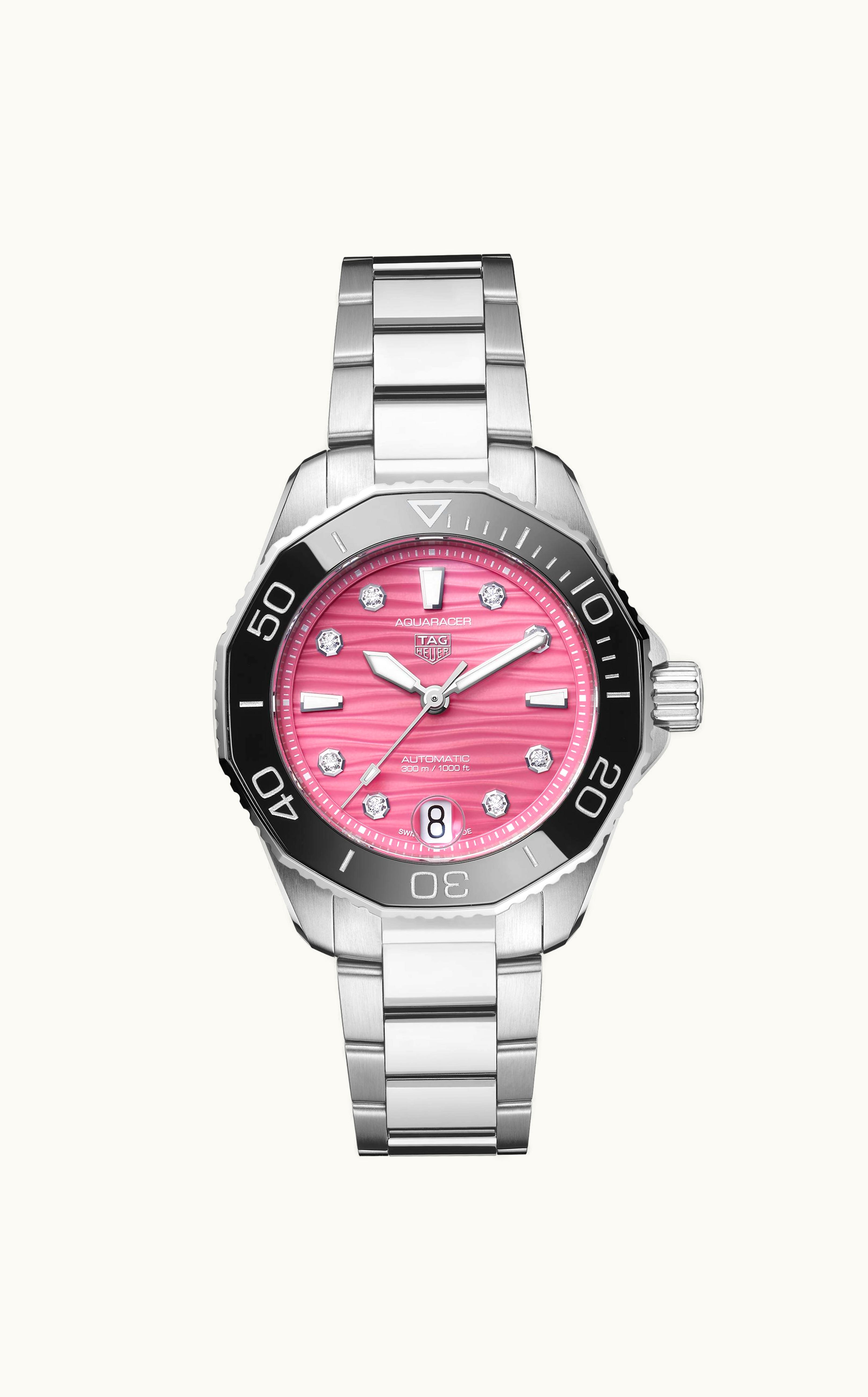 TAG Heuer Aquaracer Professional 200 Automatic 30 Stainless Steel / Pink MOP / Watches of Switzerland