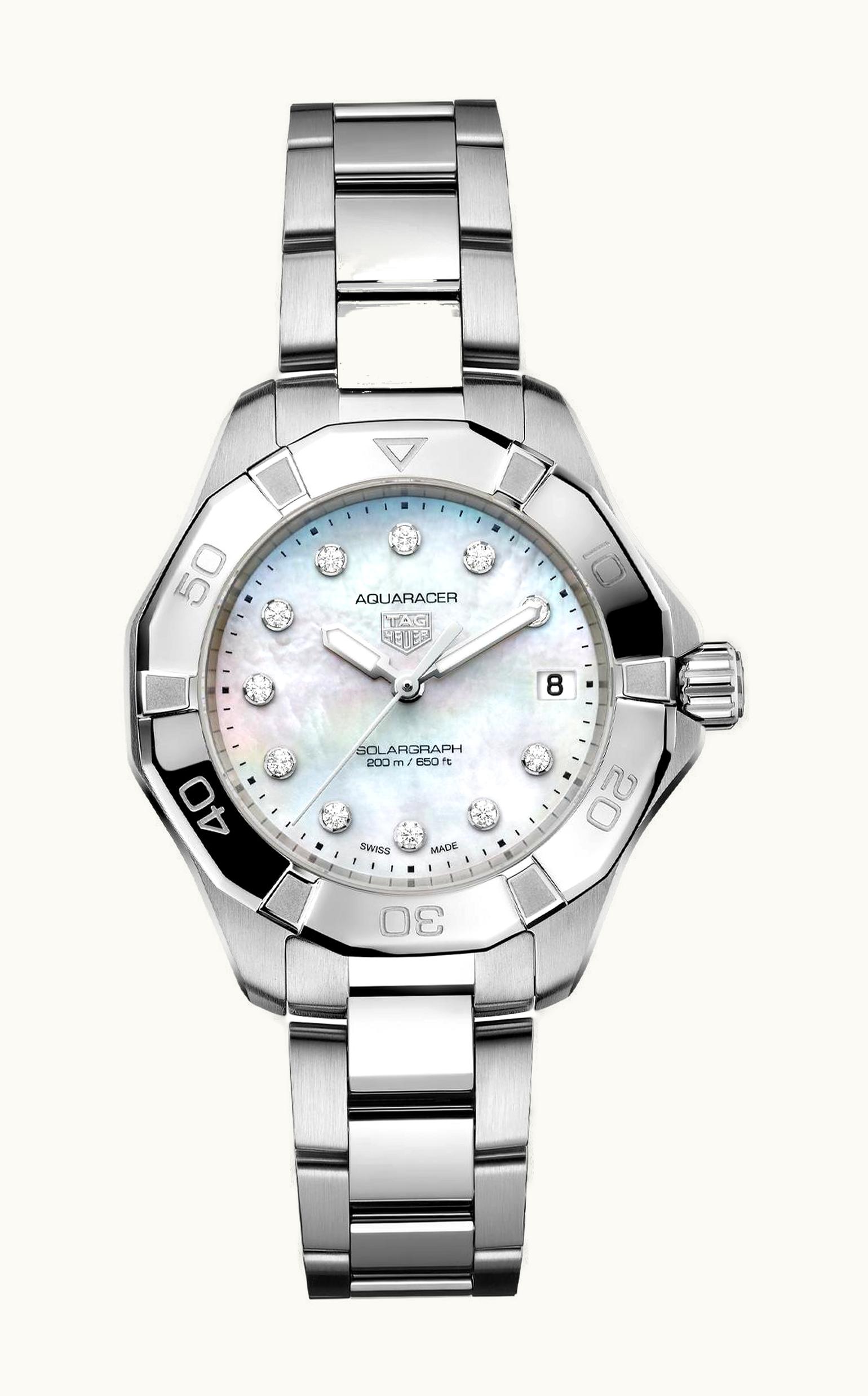 TAG Heuer Aquaracer Professional 200 Solargraph 34 Stainless Steel / MOP - Diamond