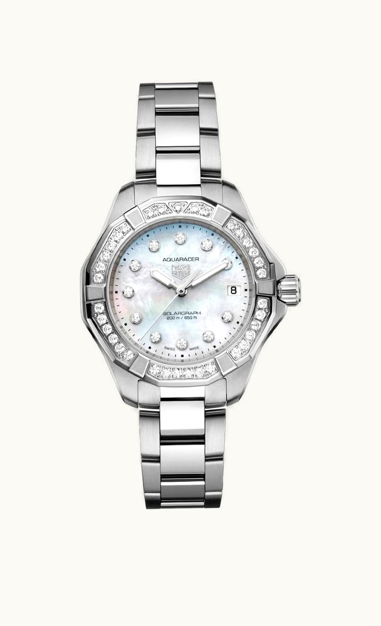 TAG Heuer Aquaracer Professional 200 Solargraph 34 Stainless Steel - Diamond / MOP - Diamond