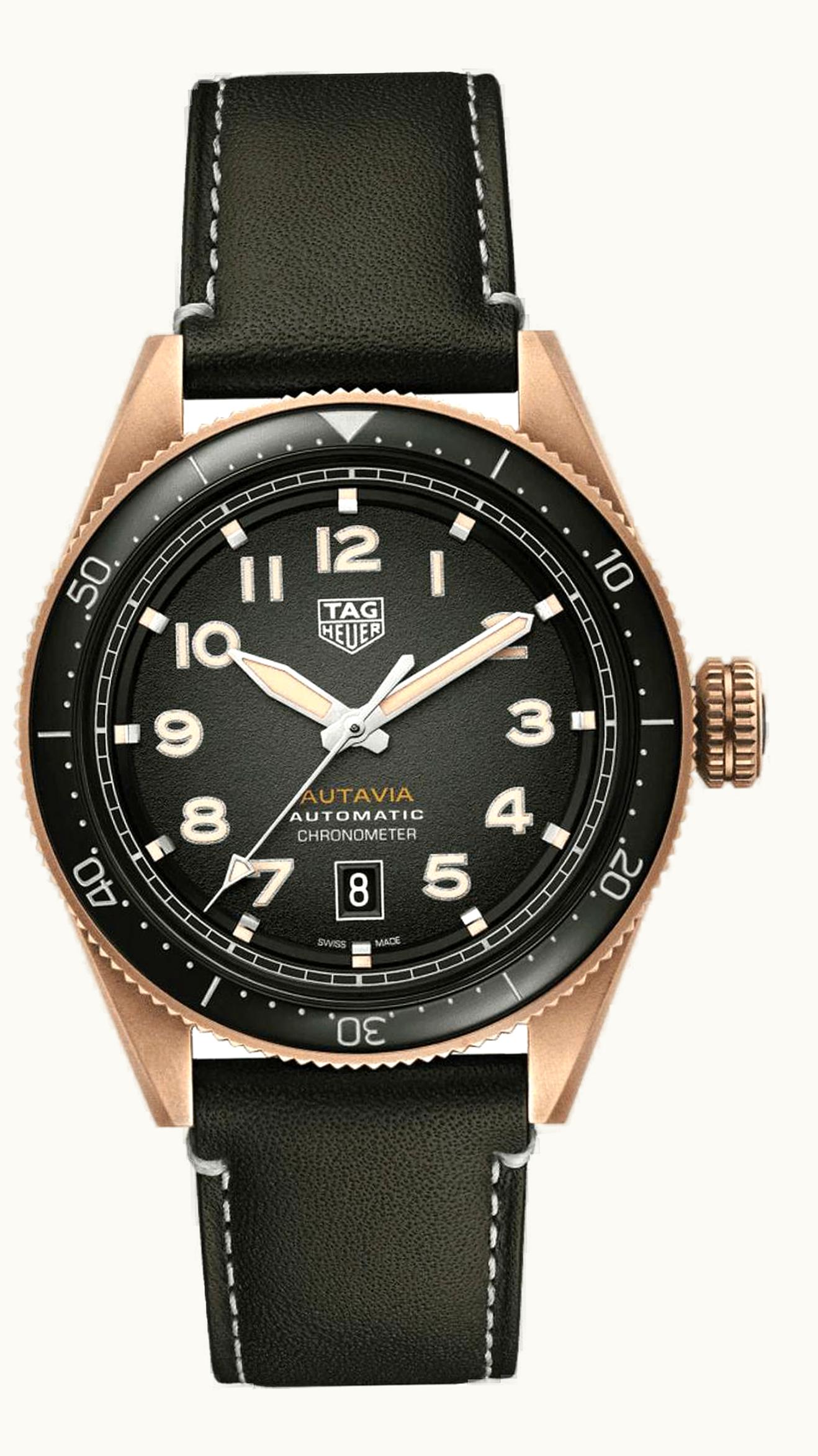 TAG Heuer Autavia Heuer 02 Isograph Stainless Steel / Rose Gold / Black / Strap