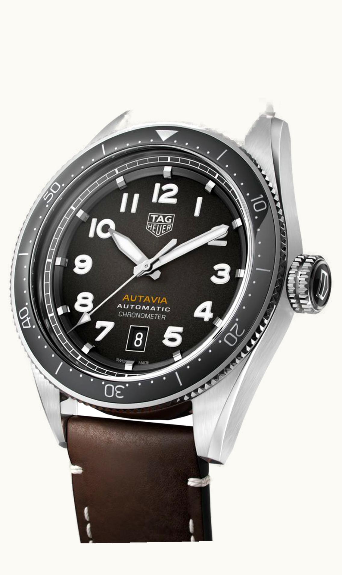 TAG Heuer Autavia Calibre 5 Stainless Steel / Black / Leather