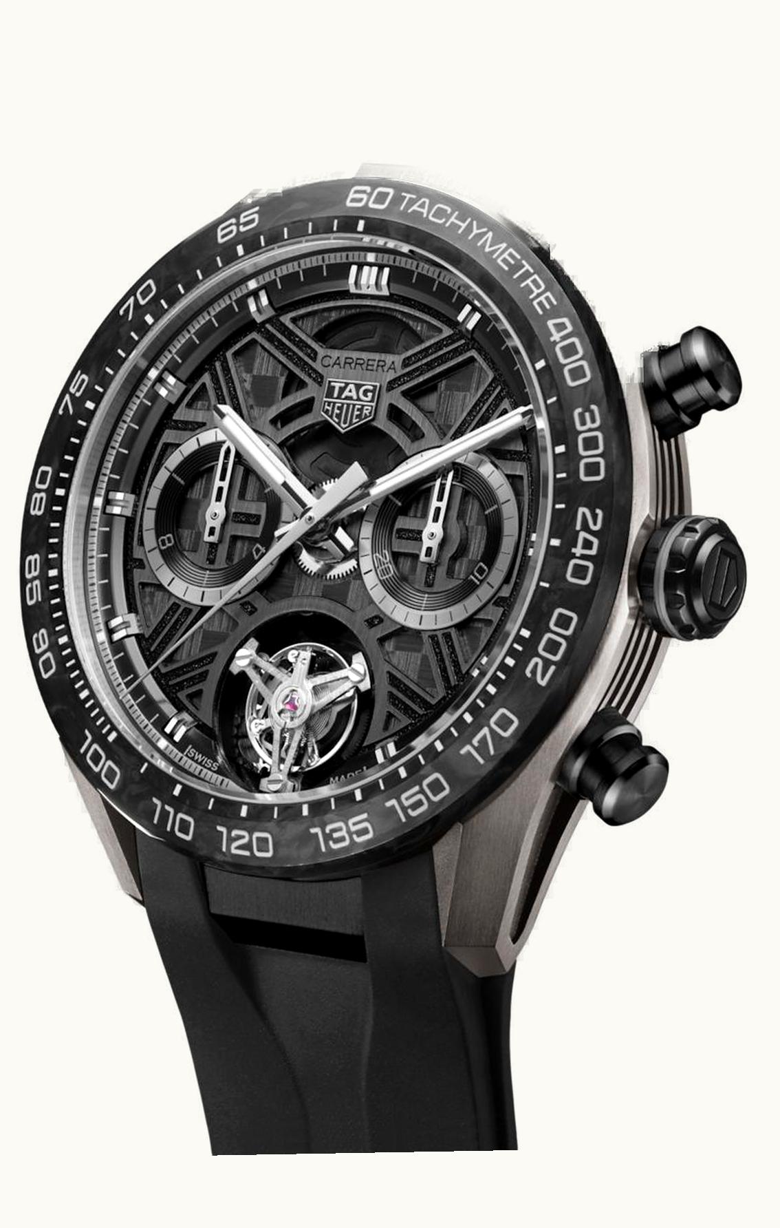 TAG Heuer Carrera Chronograph Tourbillon  Extreme Sport Titanium - Forged Carbon / Black / Rubber