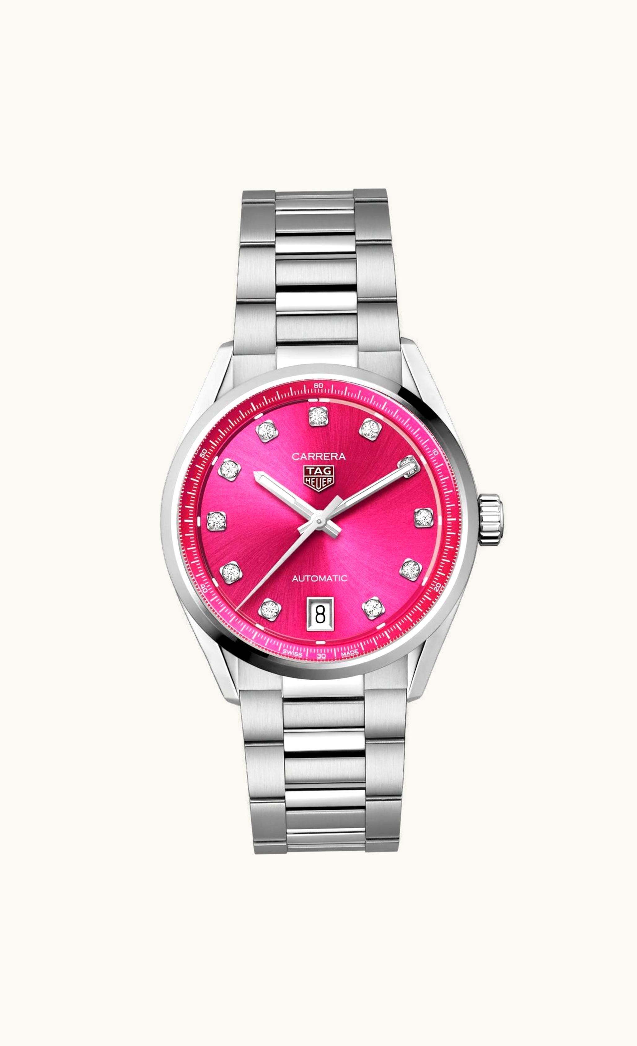 TAG Heuer Carrera Date 36 Stainless Steel / Pink - Diamond