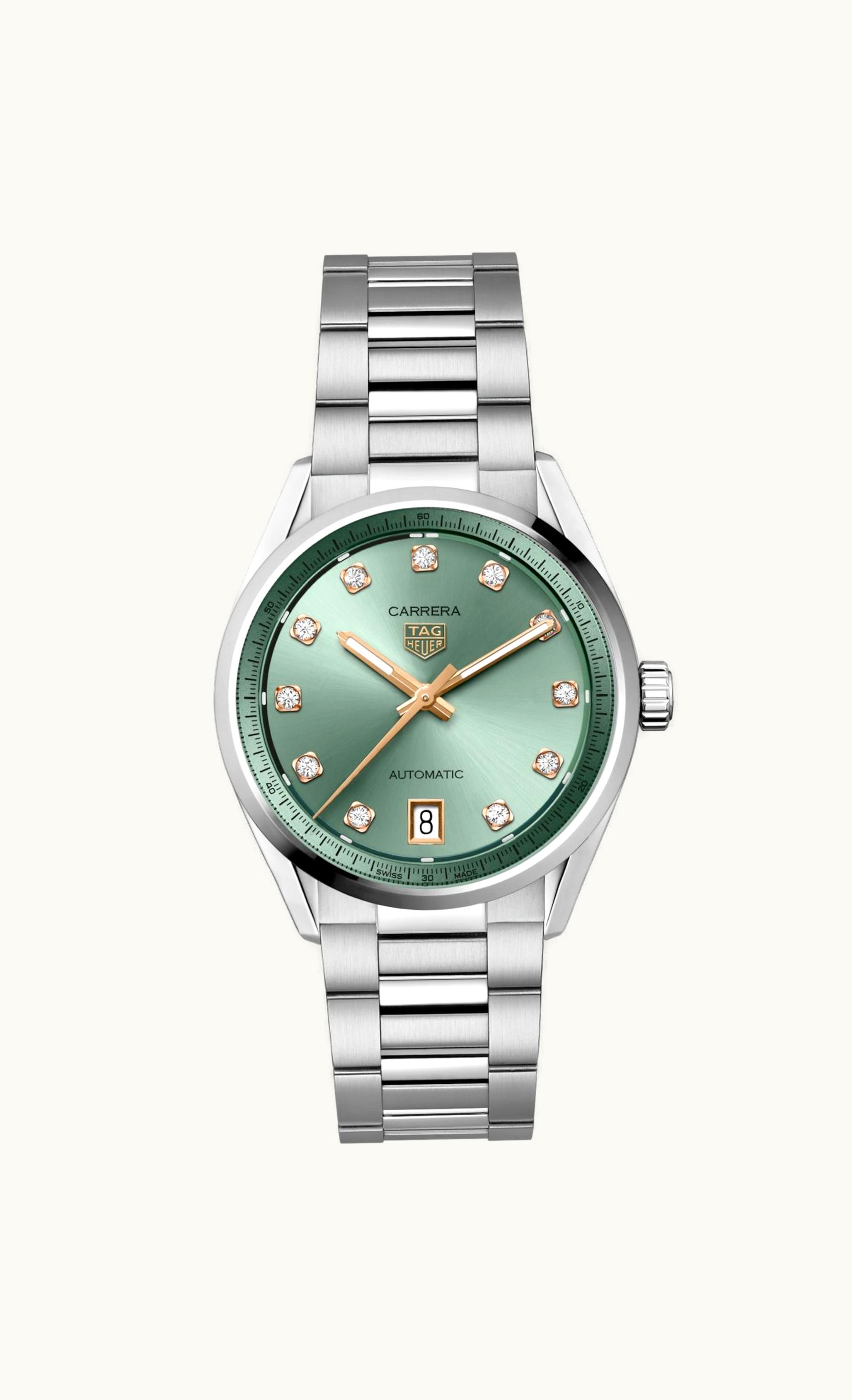 TAG Heuer Carrera Date 36 Stainless Steel / Green - Diamond