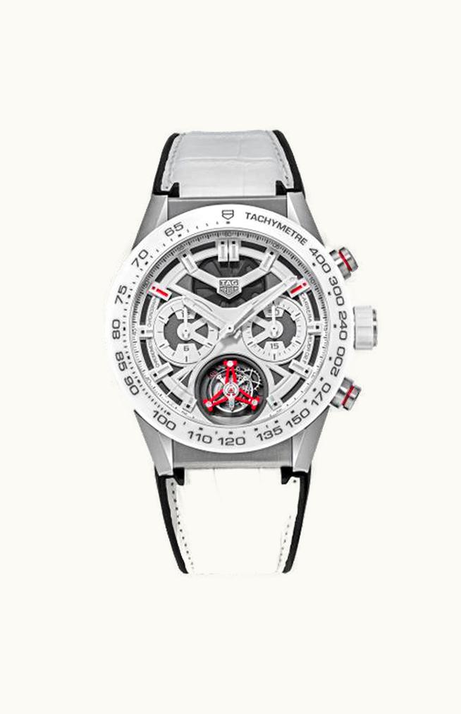 TAG Heuer Carrera Calibre Heuer 02T 45 Chronograph Tourbillon Titanium / Ceramic / Alligator / Ginza