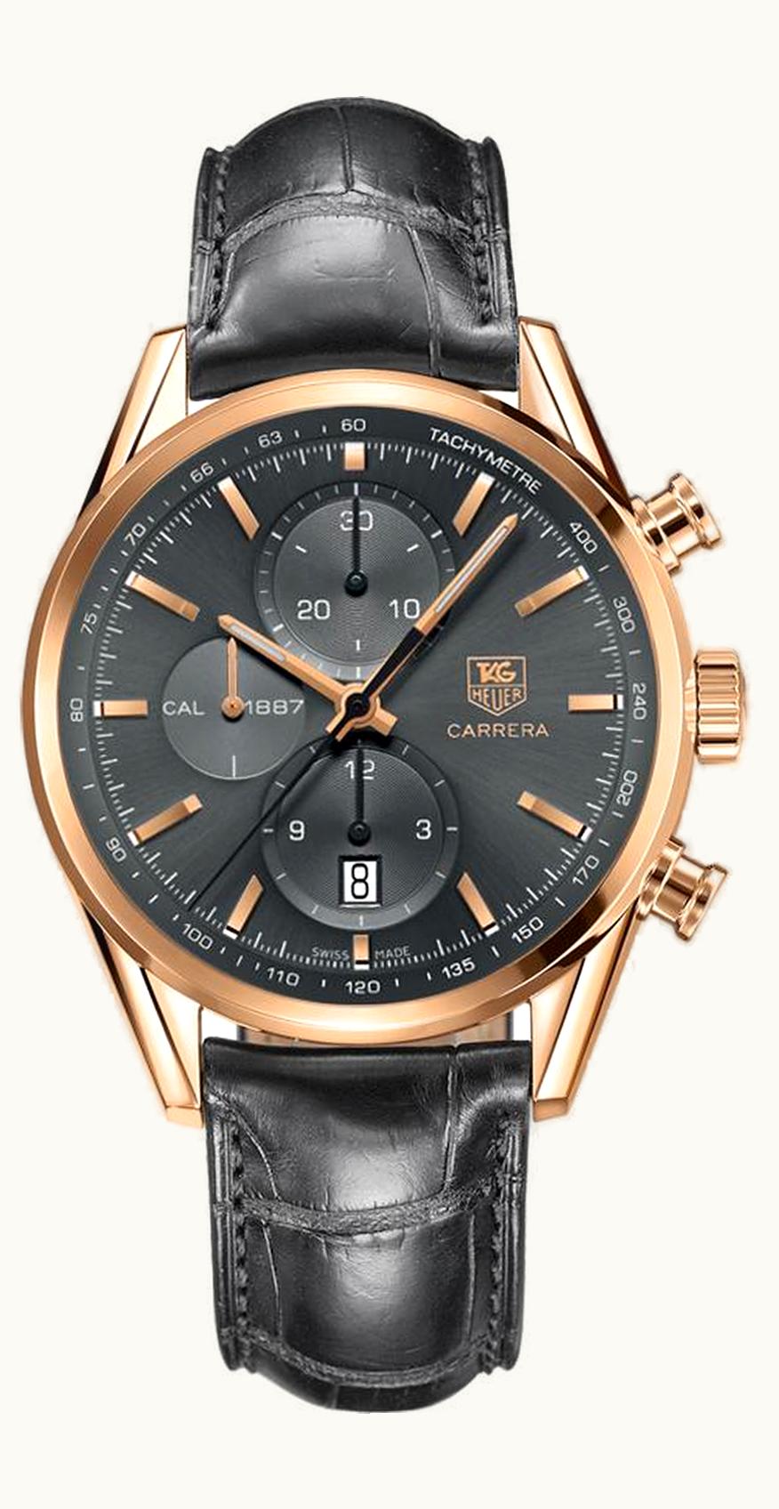 TAG Heuer Carrera Calibre 1887 41 Rose Gold / Grey / Alligator
