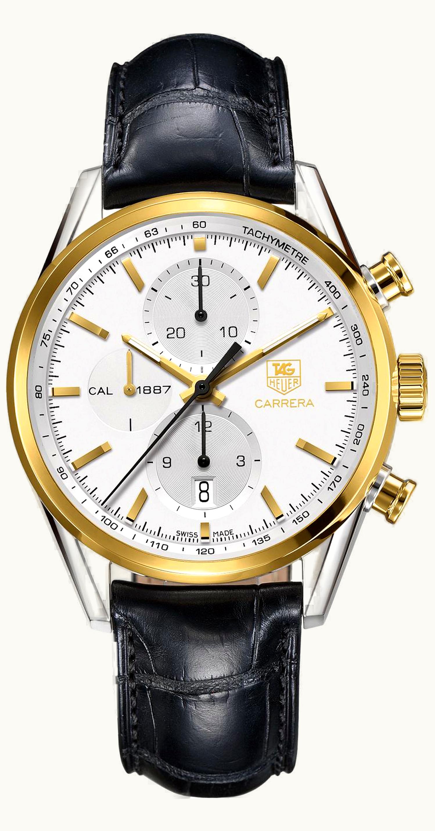 TAG Heuer Carrera Calibre 1887 41 Stainless Steel / Yellow Gold / Silver / Alligator