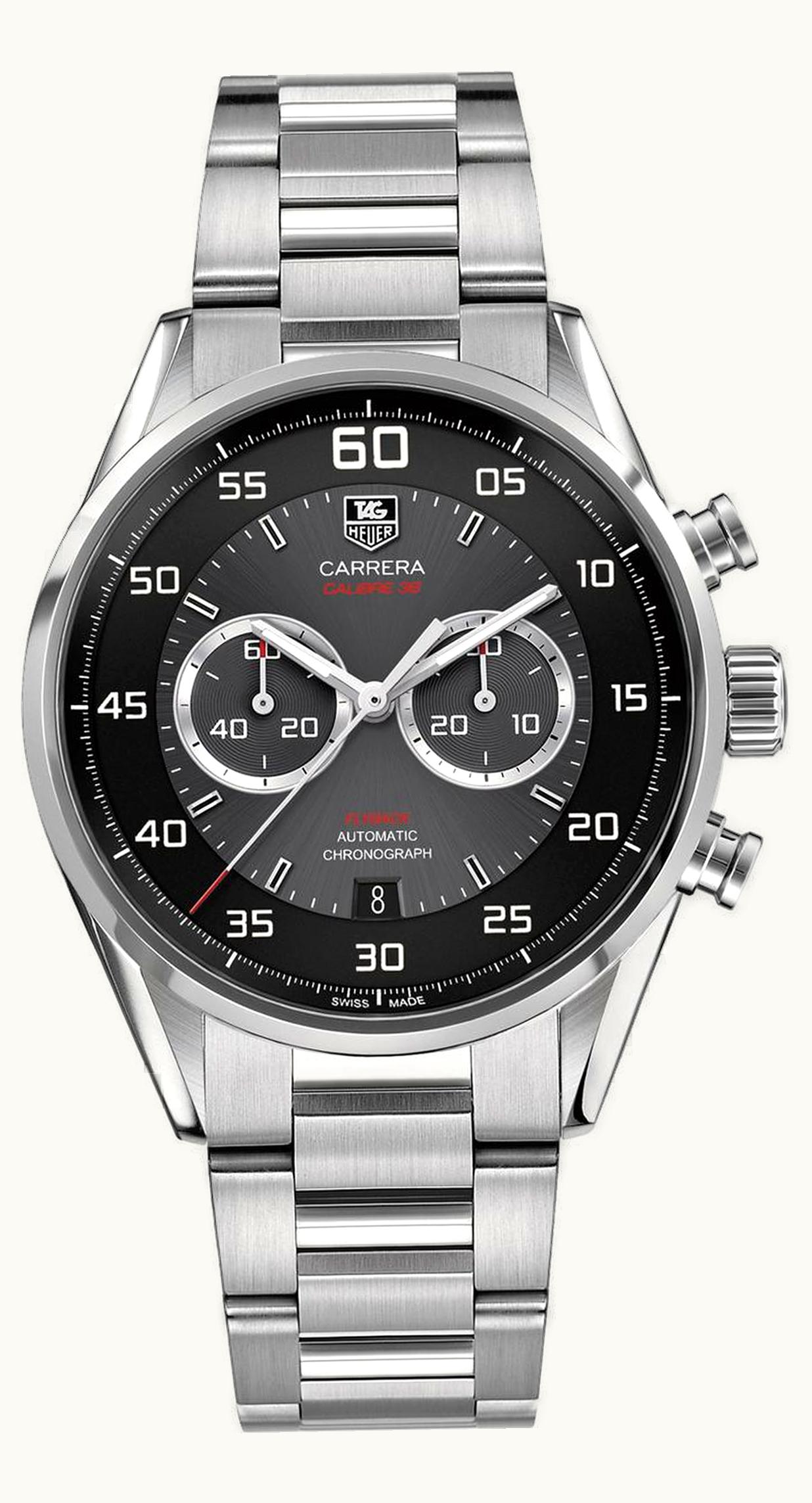 TAG Heuer Carrera Calibre 36 Flyback Stainless Steel / Grey / Bracelet