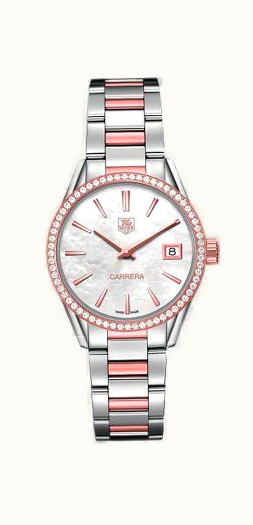 TAG Heuer Carrera Lady Quartz 32 Stainless Steel / Rose Gold / Diamond / MOP / Bracelet
